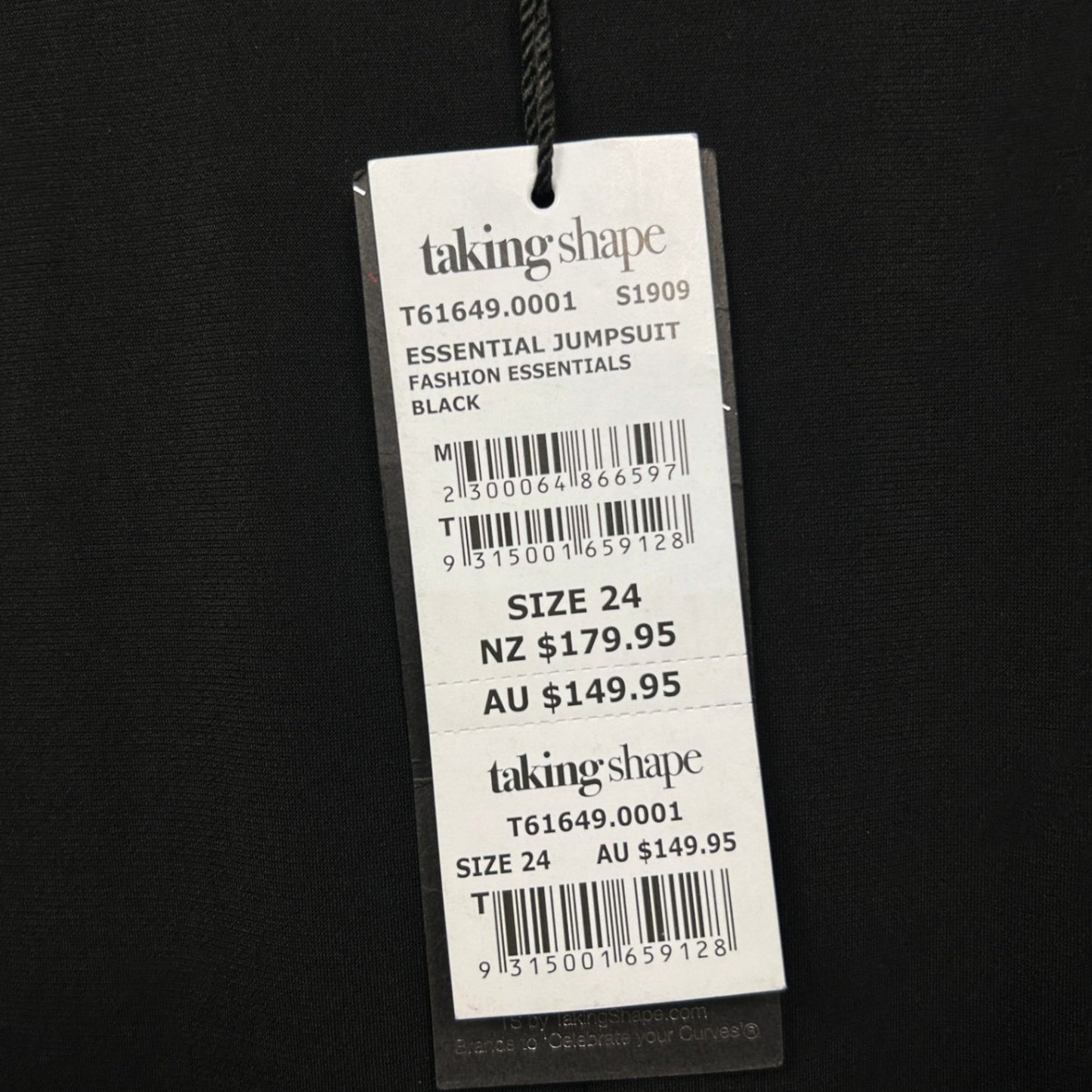 Taking Shape Sleeveless Jumpsuit Size 24 Black Solid Sleeveless New