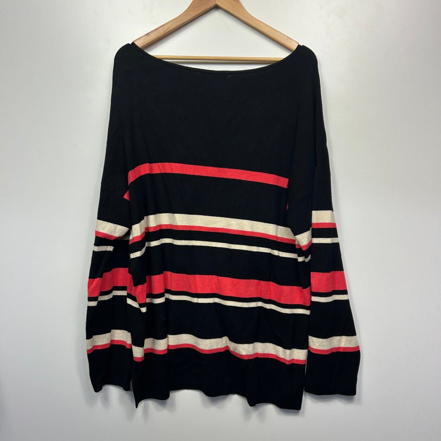 Katies Pullover Jumper Size 2XL 18 Long Sleeve Knit Striped Viscose Blend