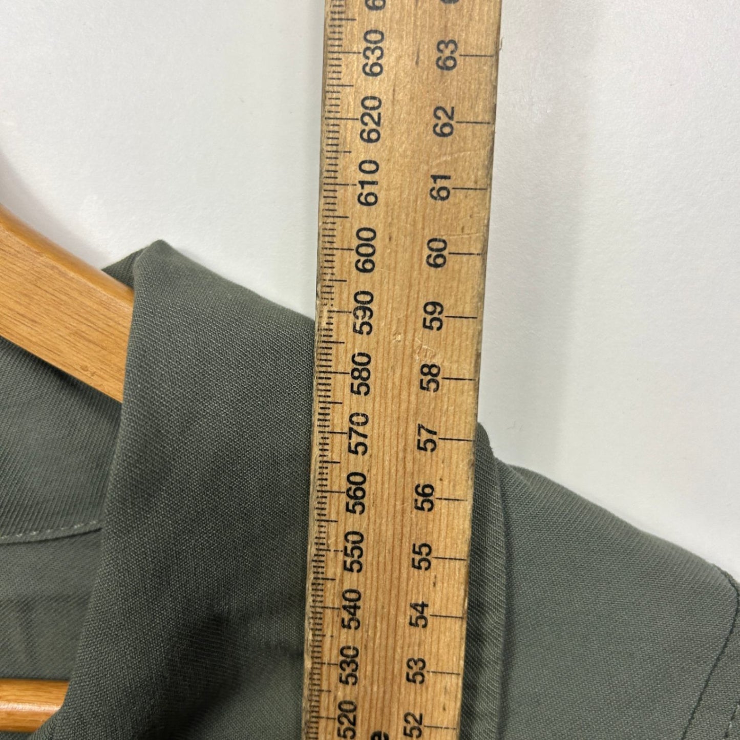 Katies Jacket Shacket Top Olive Green Viscose Button Up Long Sleeve Size 20