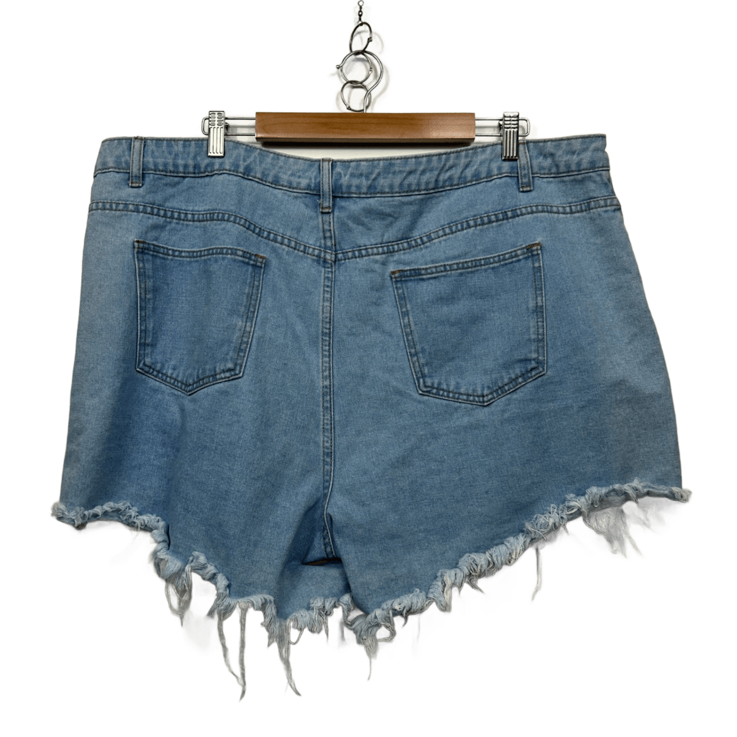 SHEIN Shorts Size 4XLBlue Denim Raw Hem Distressed
