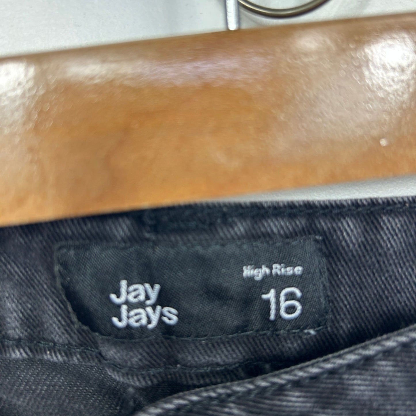 Jay Jays High Rise Shorts Size 16 Black Denim
