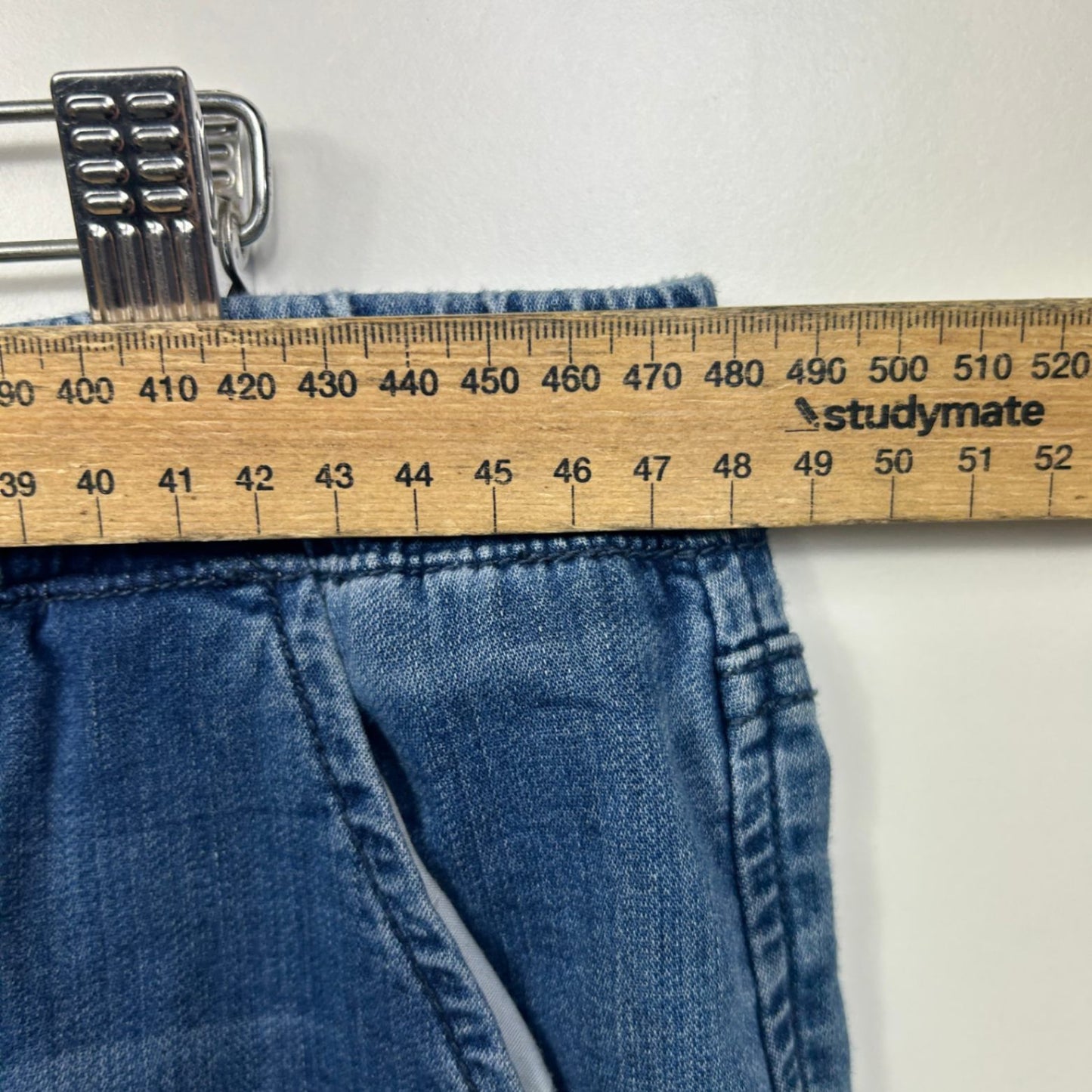 Just Jeans Blue Relaxed Elastic Waist Pockets Mid Rise Shorts Size 16