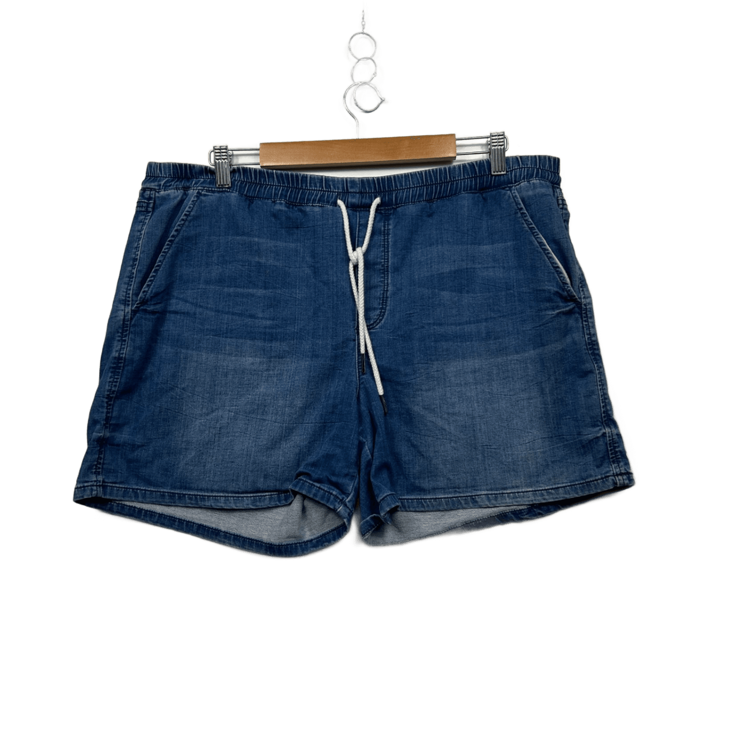 Just Jeans Blue Relaxed Elastic Waist Pockets Mid Rise Shorts Size 16