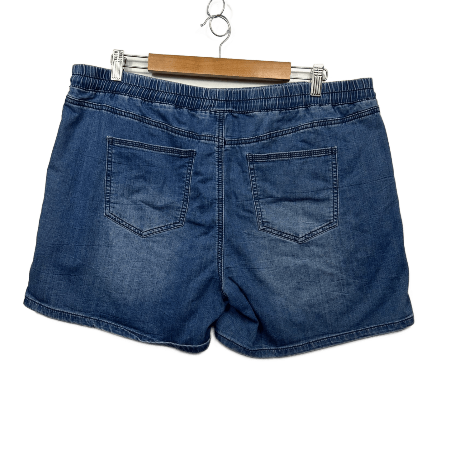Just Jeans Blue Relaxed Elastic Waist Pockets Mid Rise Shorts Size 16