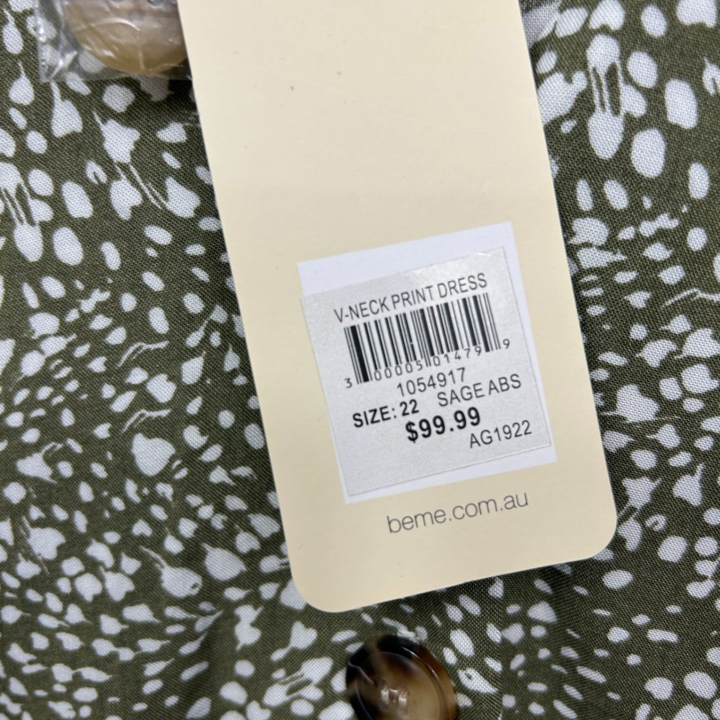Beme Maxi Dress Size 22 Sage Green White Midi Length V Neck New
