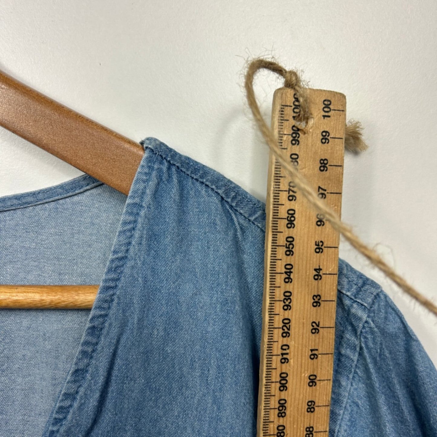 City Chic Short Sleeve Dress Size 22 XL Plus Blue Chambray V Neck