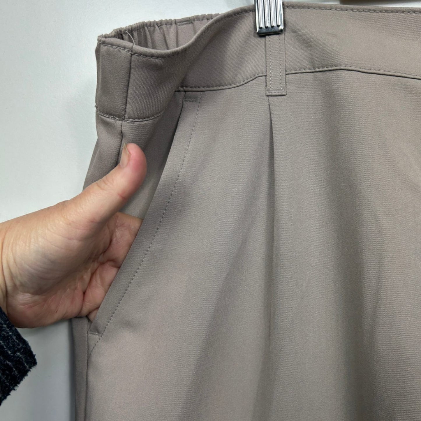 Anko Cargo Trousers Size 20 Taupe Pockets Wide Leg Viscose Blend Zip Fly