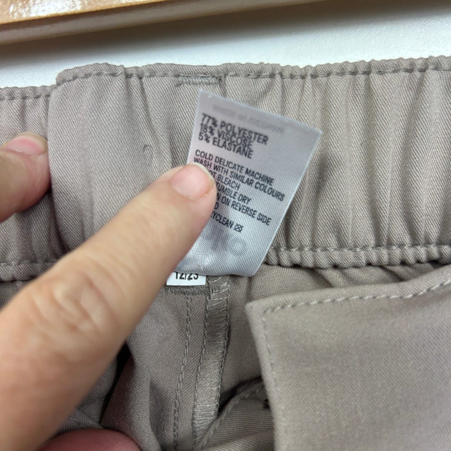 Anko Cargo Trousers Size 20 Taupe Pockets Wide Leg Viscose Blend Zip Fly