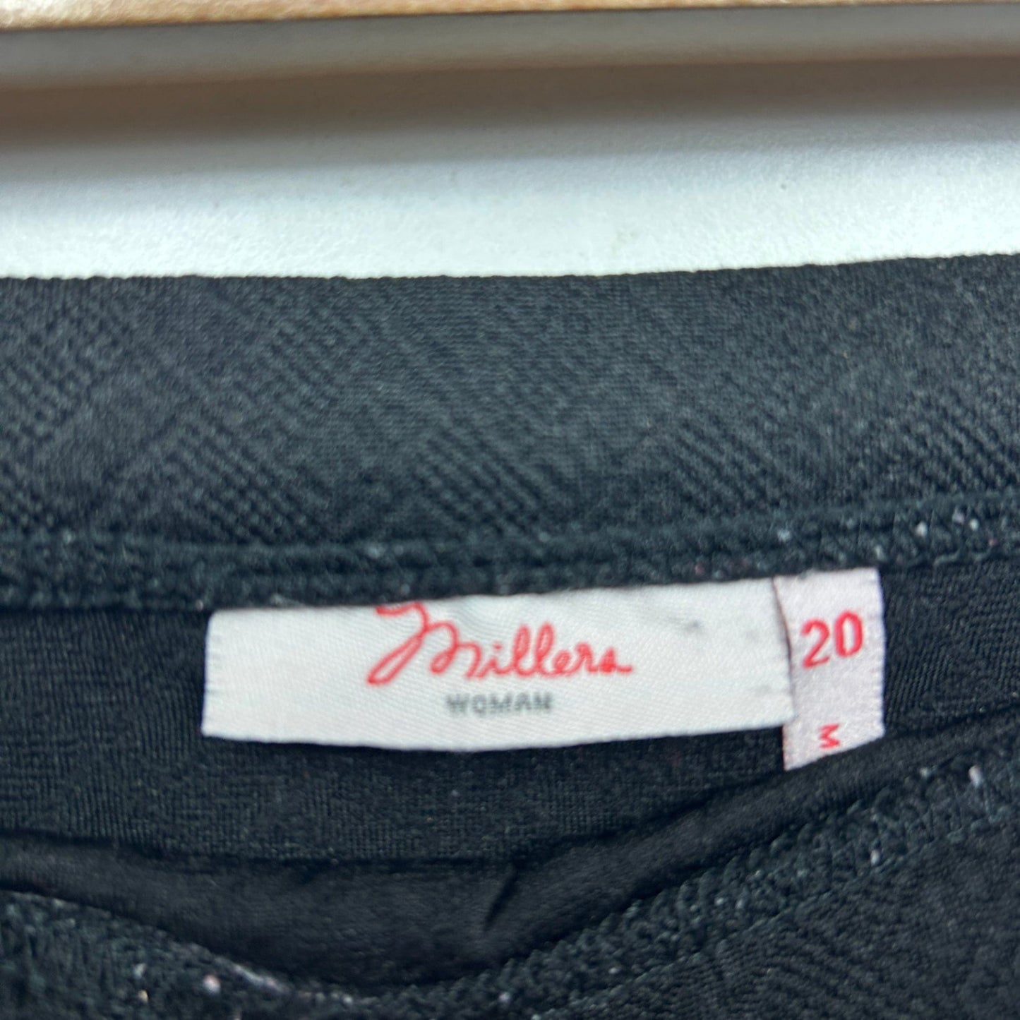 Millers A-line Skirt Size 20 Plus Black Knee Length Ribbed Elastic Waist