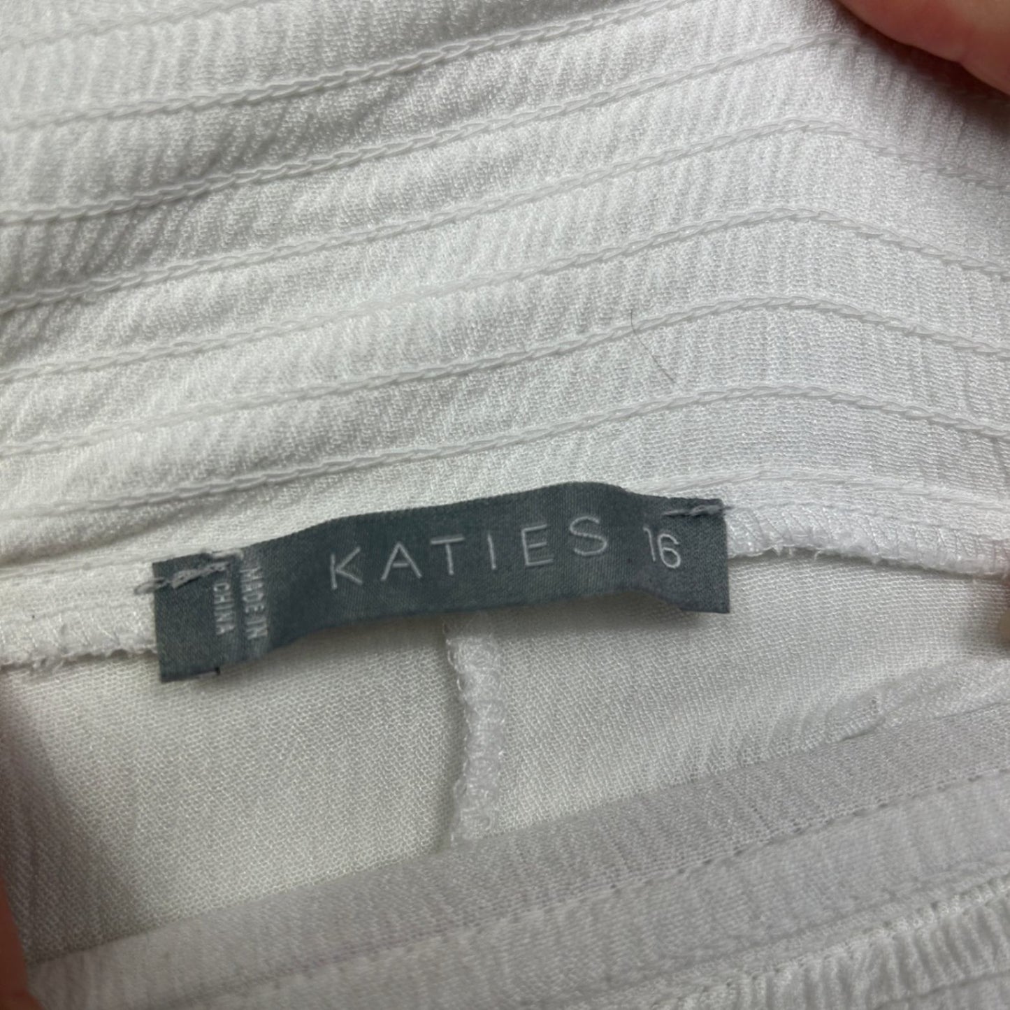 Katies Midi Skirt Size 16 White Viscose Belt