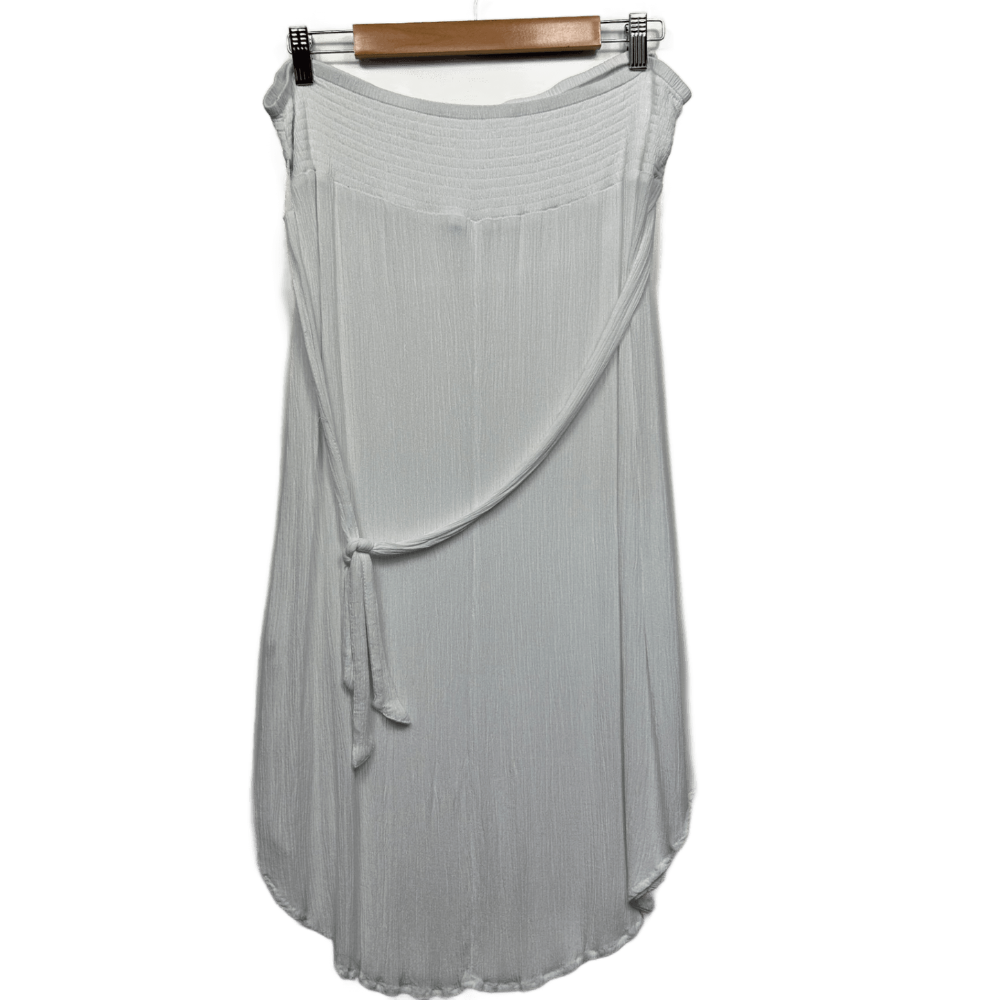 Katies Midi Skirt Size 16 White Viscose Belt