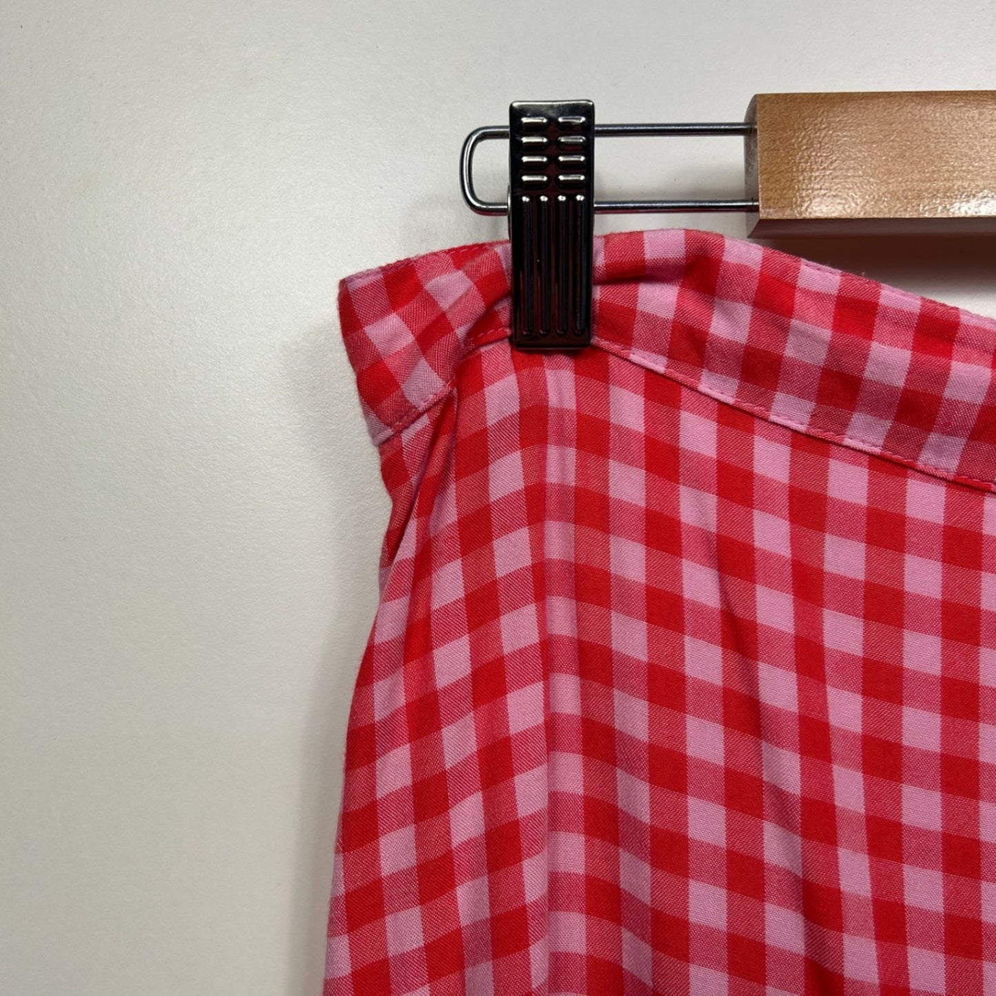Anko Pink Viscose Mini Gingham Check Wrap Skirt Size 16