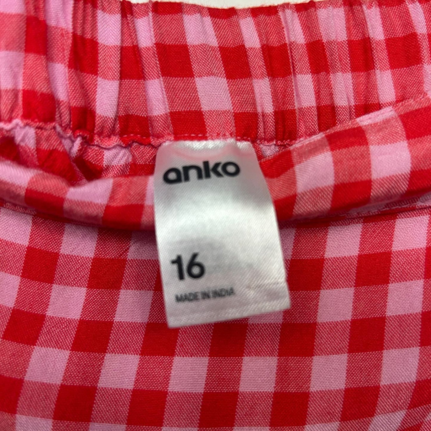 Anko Pink Viscose Mini Gingham Check Wrap Skirt Size 16