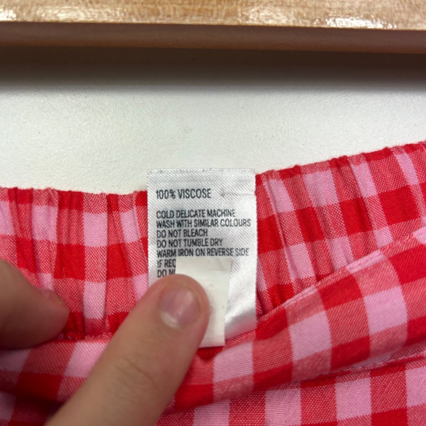 Anko Pink Viscose Mini Gingham Check Wrap Skirt Size 16