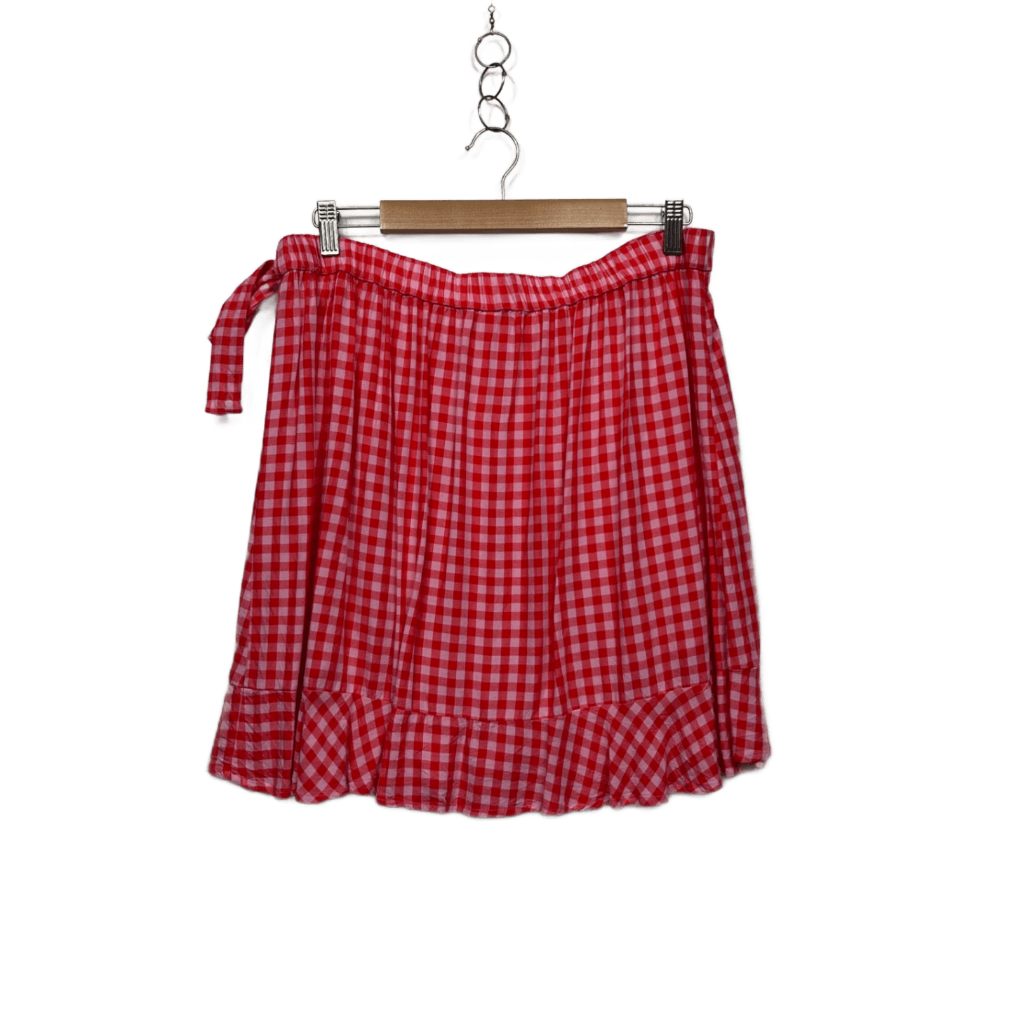 Anko Pink Viscose Mini Gingham Check Wrap Skirt Size 16