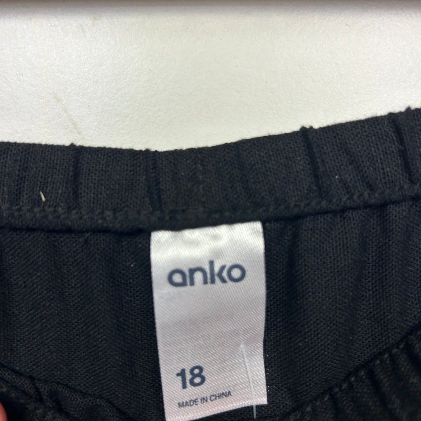 Anko Mini Skirt Size 18 Black Short Length Elastic Waist Linen Blend