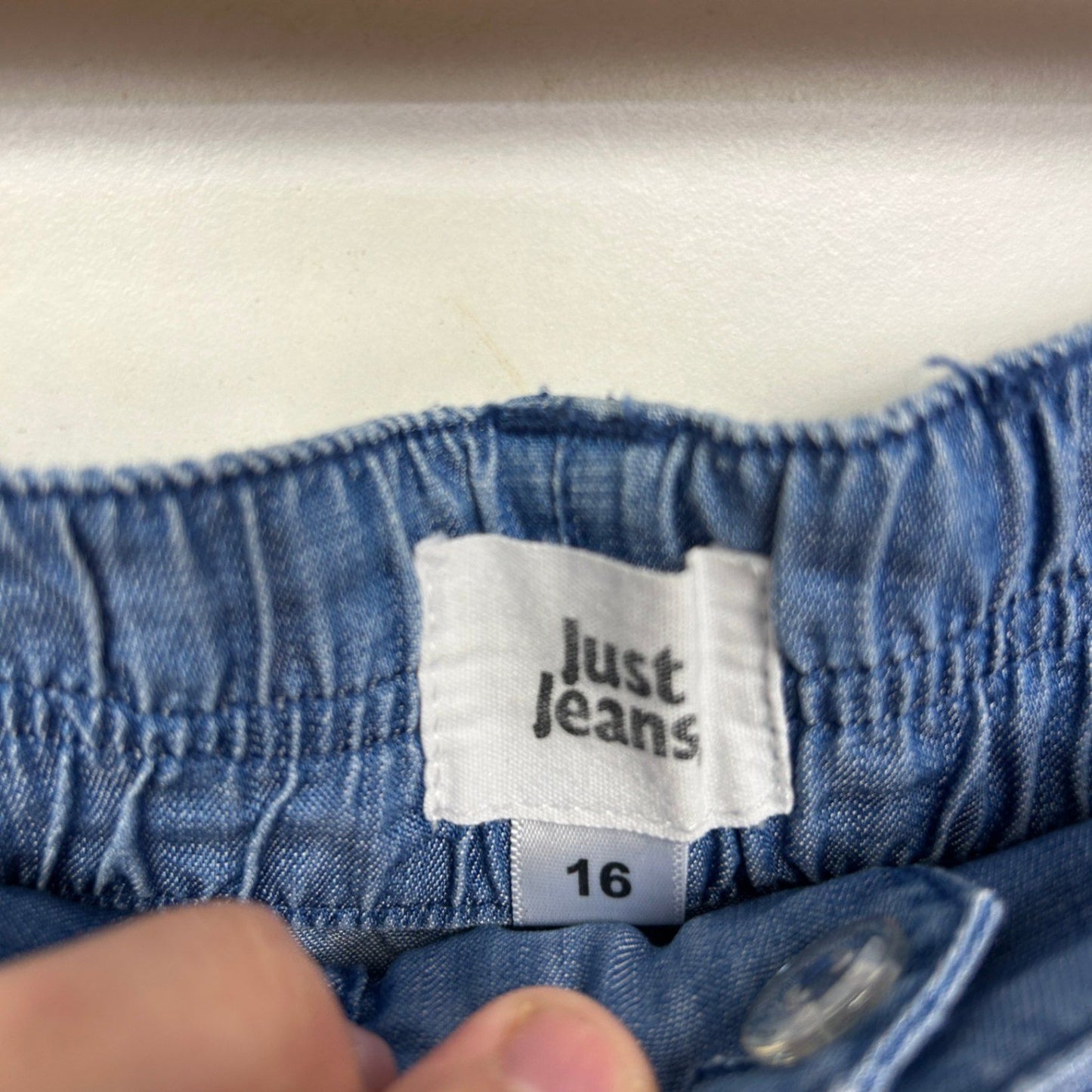Just Jeans Chambray Belted Pockets Shorts Lyocell Size 16