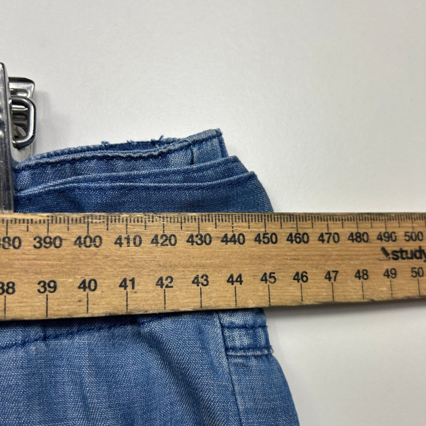 Just Jeans Chambray Belted Pockets Shorts Lyocell Size 16