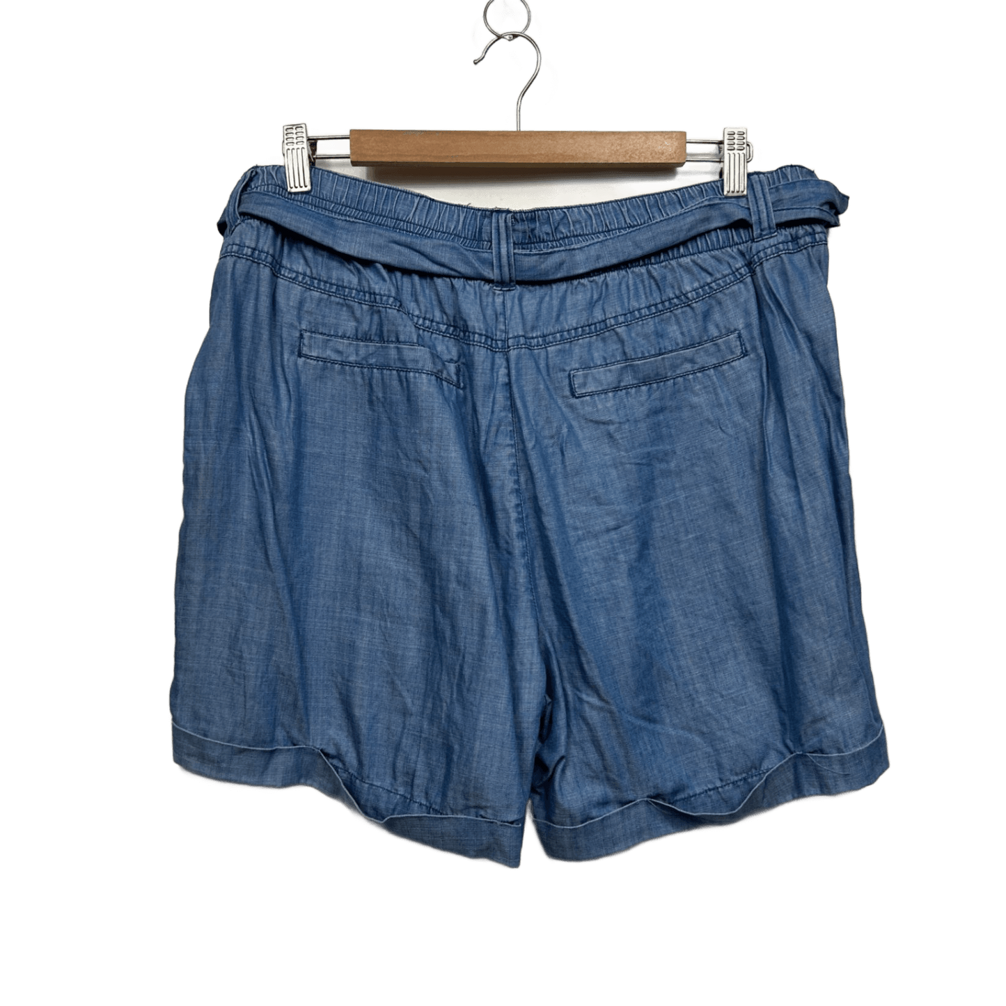 Just Jeans Chambray Belted Pockets Shorts Lyocell Size 16