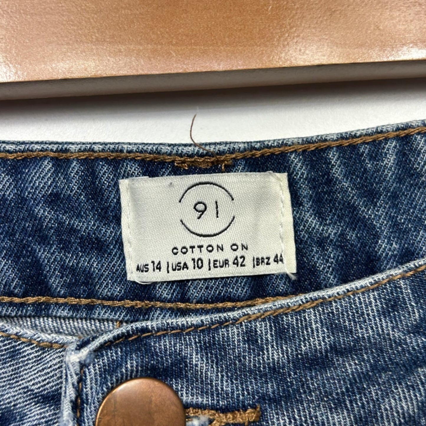 Cotton On Denim Shorts Size 14 Rolled Hem