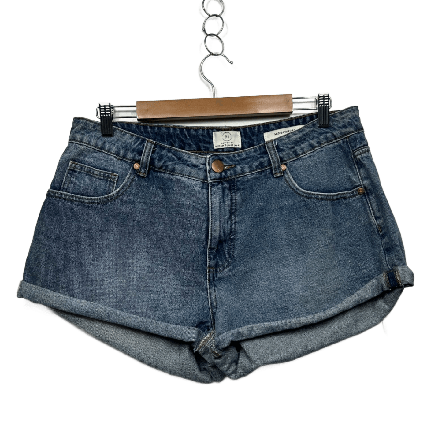 Cotton On Denim Shorts Size 14 Rolled Hem