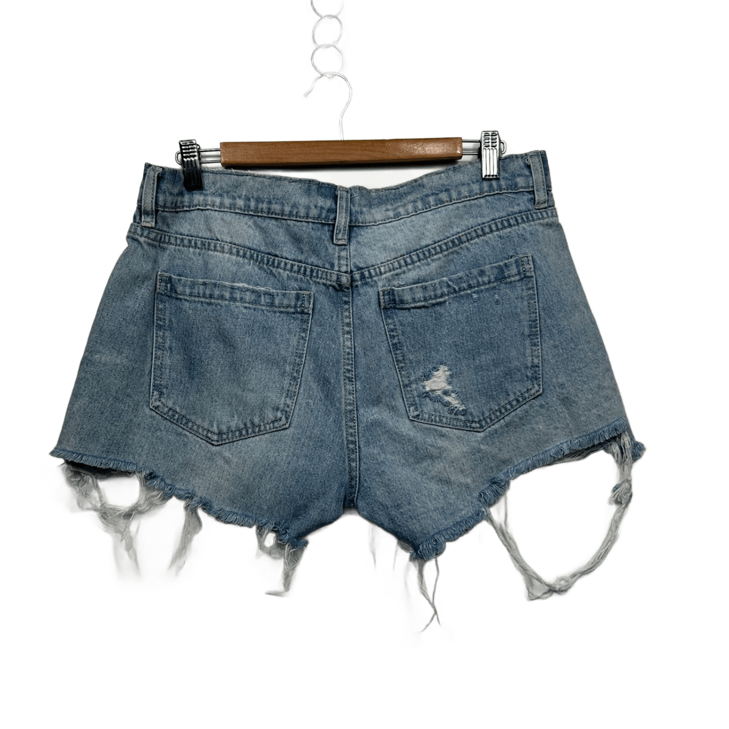 Cotton On Light Blue Relaxed Distressed Ripped Frayed Hem Size 14