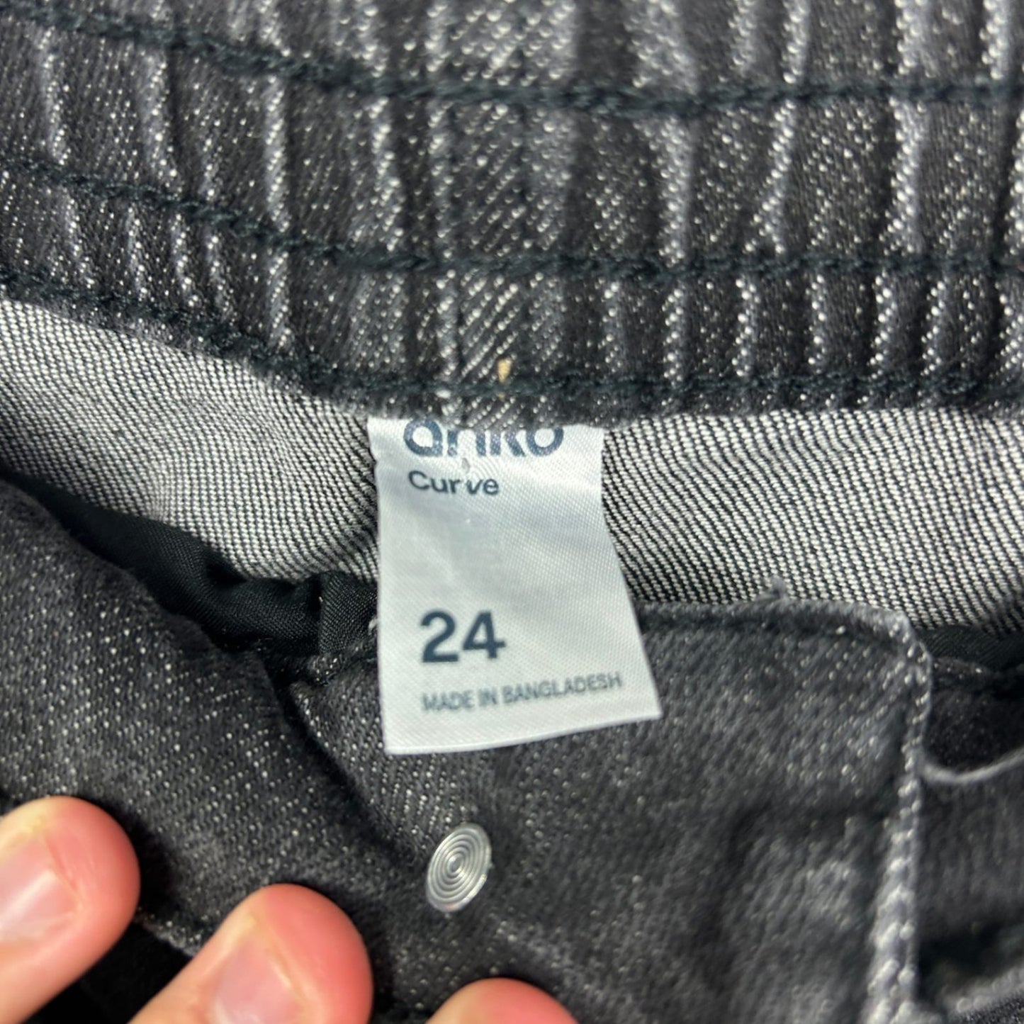 Anko Curve Denim Shorts Size 24 Black Elastic Waist