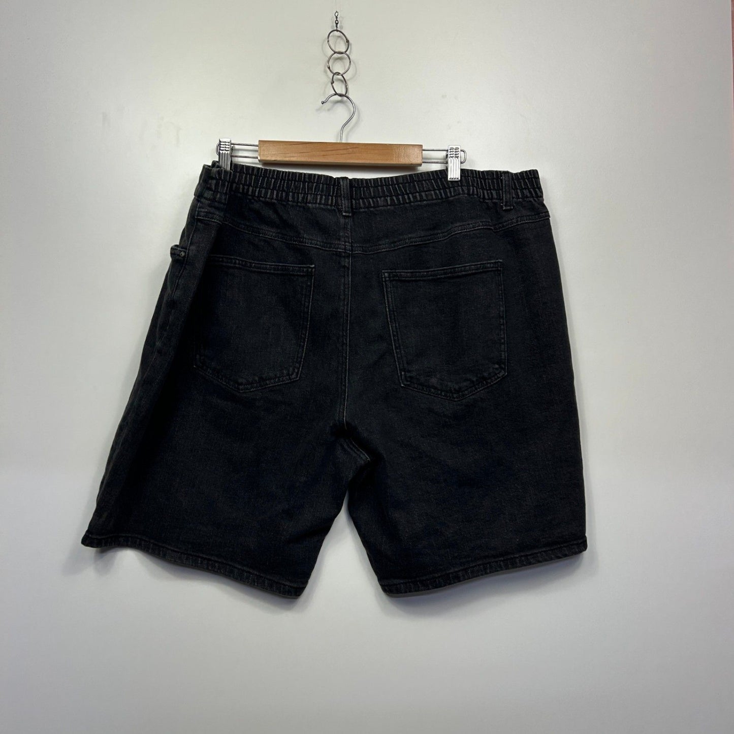 Anko Curve Denim Shorts Size 24 Black Elastic Waist