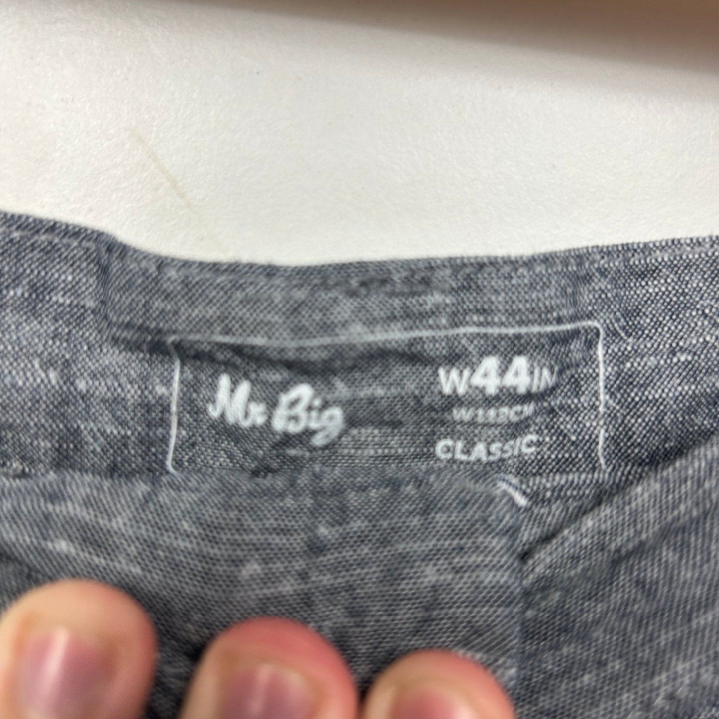 Mr Big Mens Shorts Size W44 Classic Grey Linen Blend