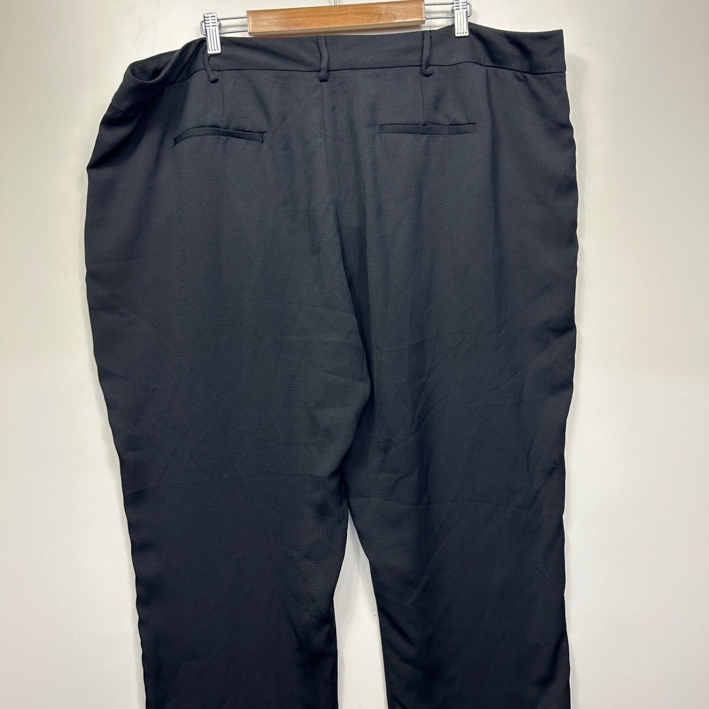 Basque Pants Size 24W Black Zip Fly Ankle Length Cropped