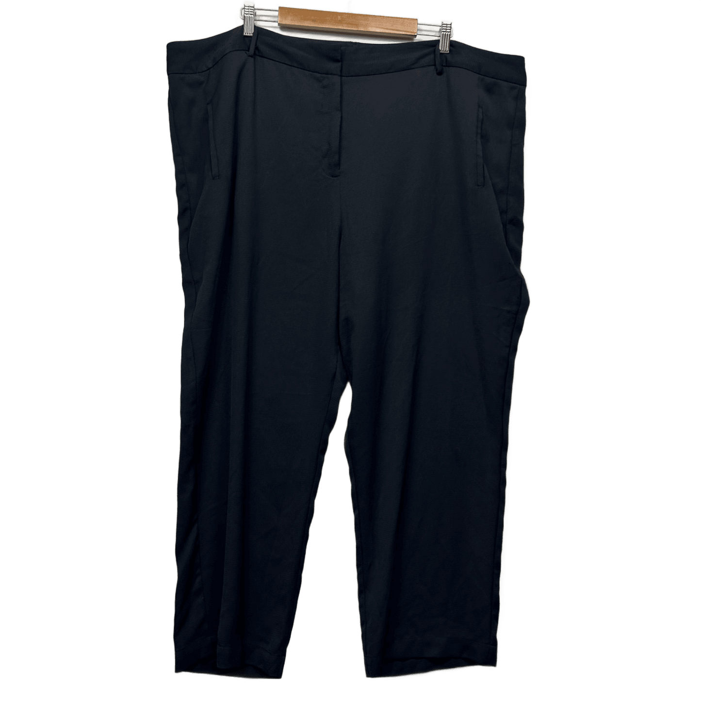 Basque Pants Size 24W Black Zip Fly Ankle Length Cropped
