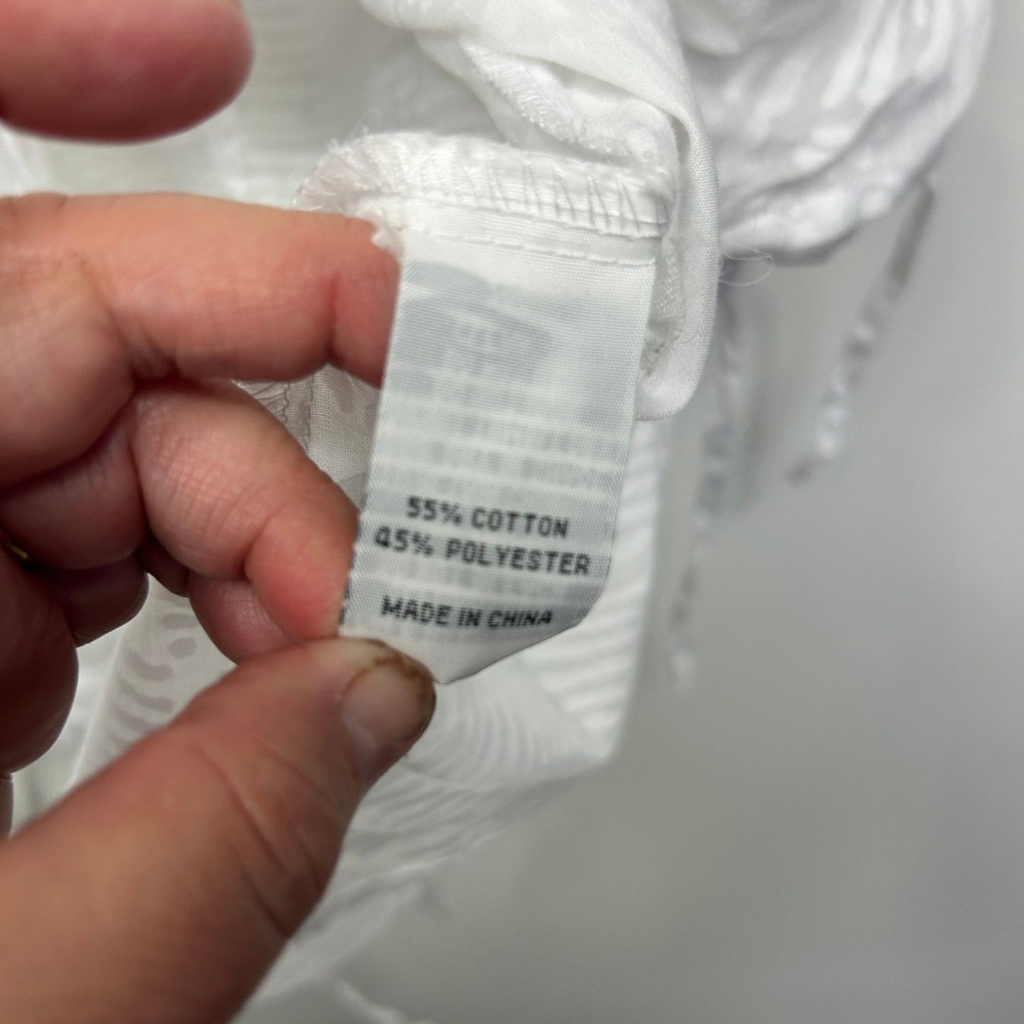 Taking Shape Top Size 18 Plus White Button Up Roll Tab Sleeve Ruched Cotton Blend