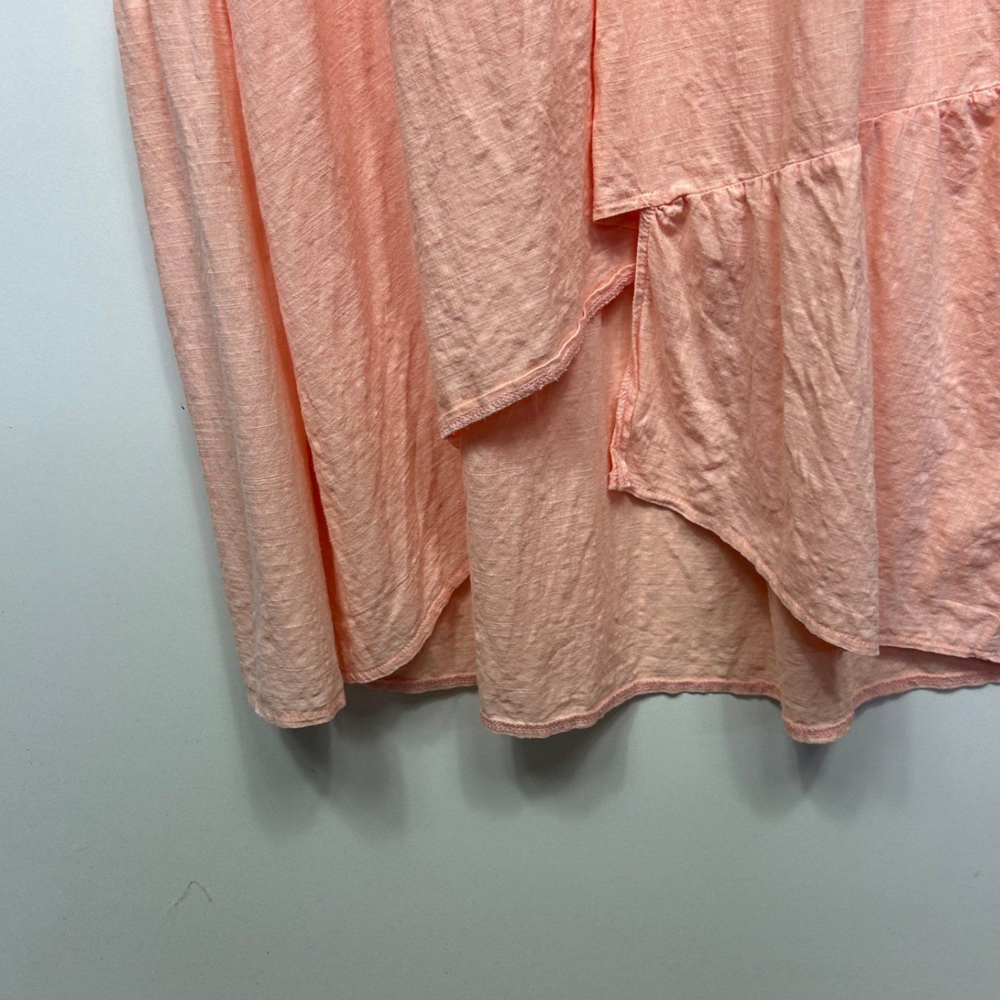 Zanzea Maxi Dress Size 14 16 Large Peach Short Sleeve 100% Cotton