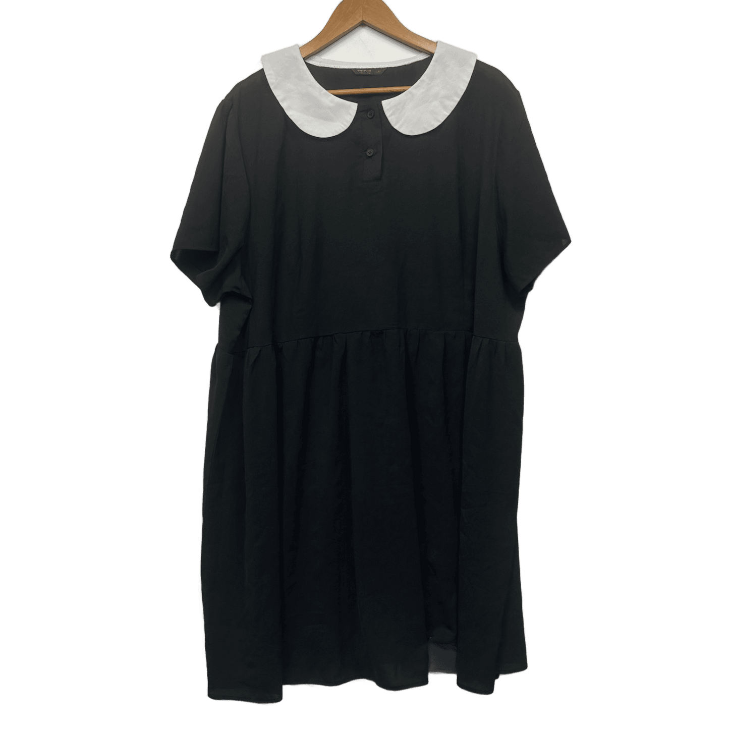 Shein Curve Dress Size 2XL Black White Peter Pan Collar Short Sleeve