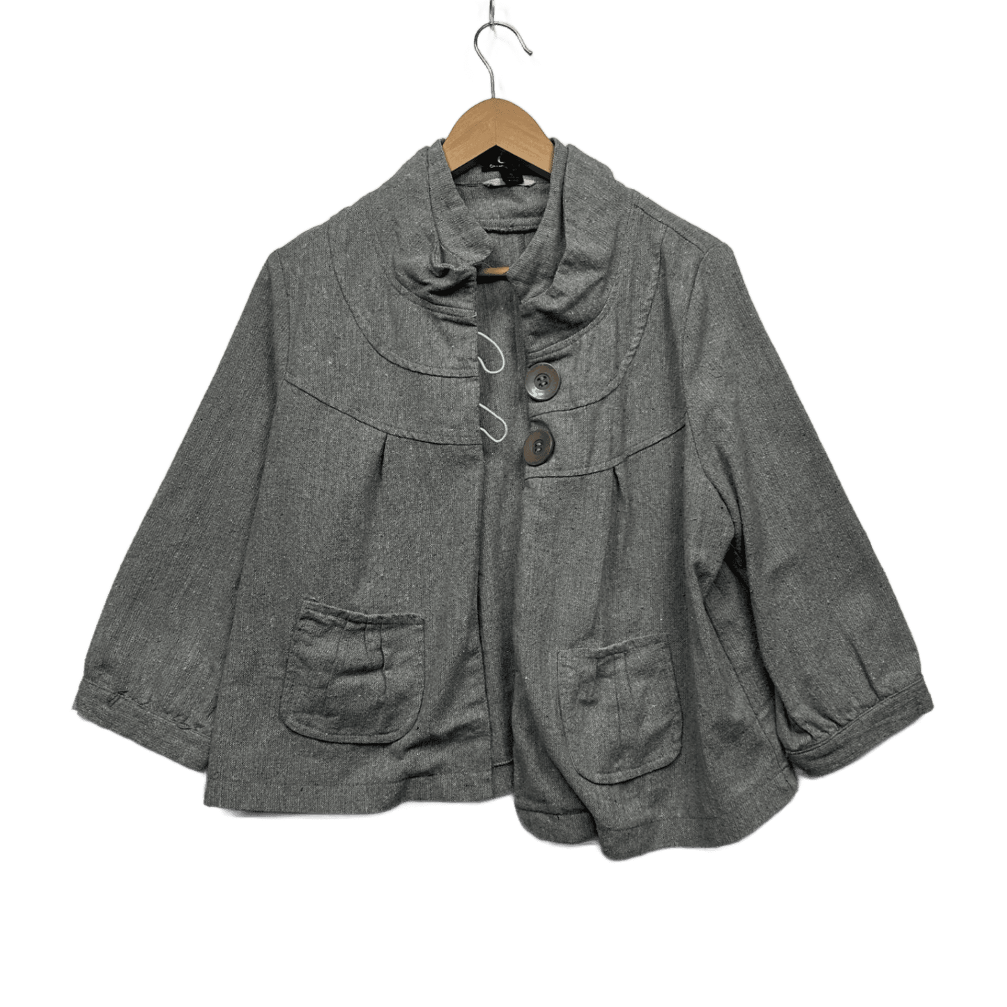 Caroline Morgan Jacket Size 16 18 XL Grey Long Sleeve