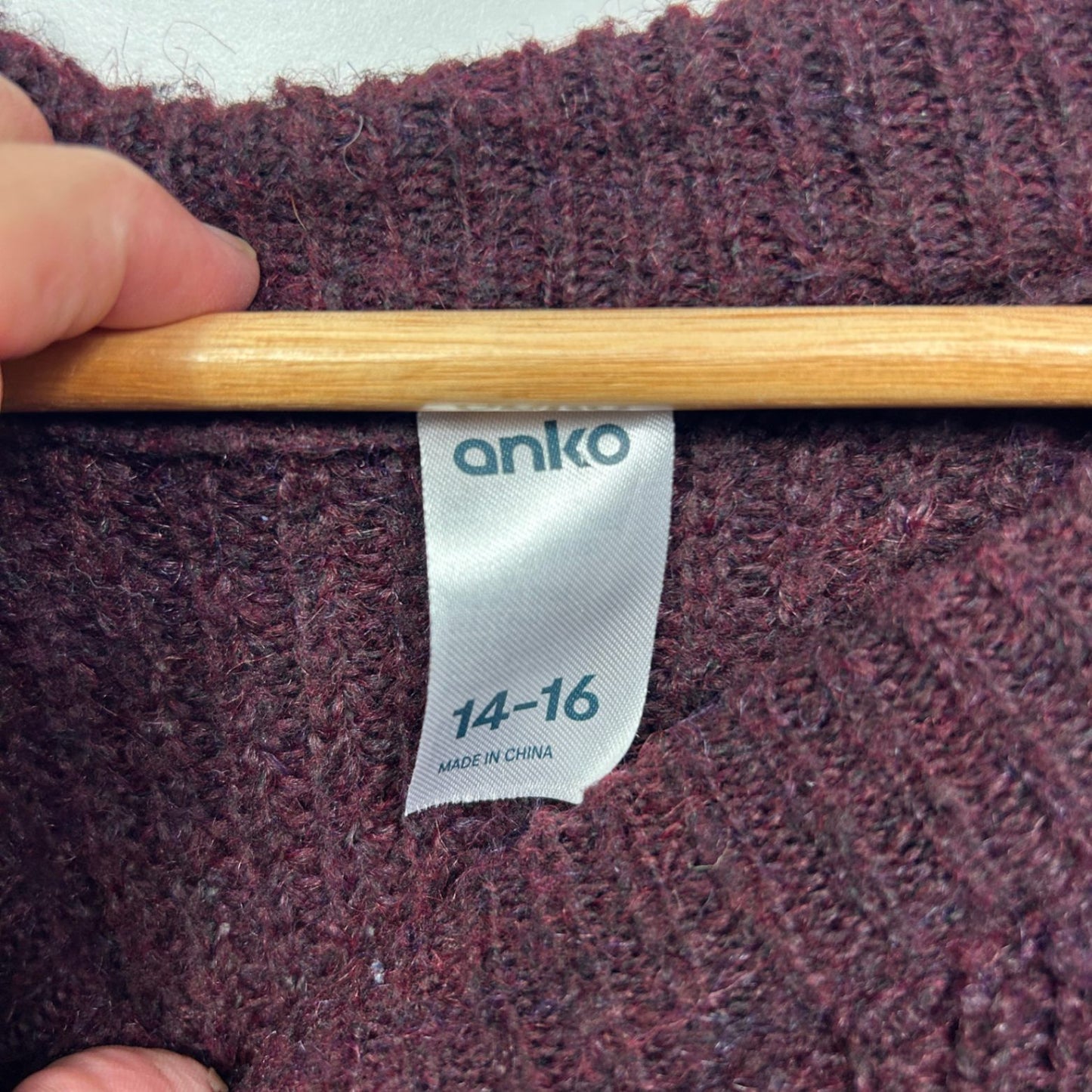 Anko Pullover Jumper Size 14-16 Purple Long Sleeve Knit