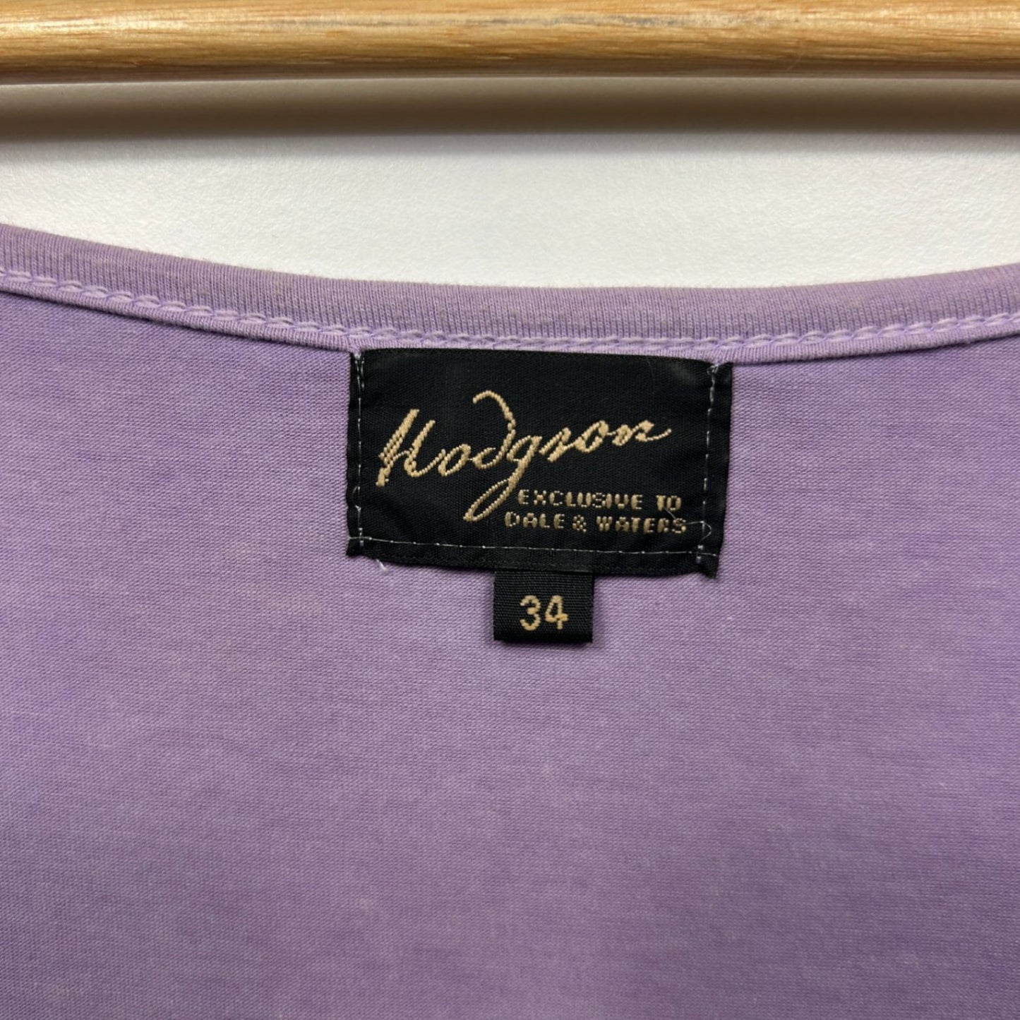 Hodgson T-Shirt Size 34 Plus Lilac Purple Short Sleeve Casual Cotton Blend