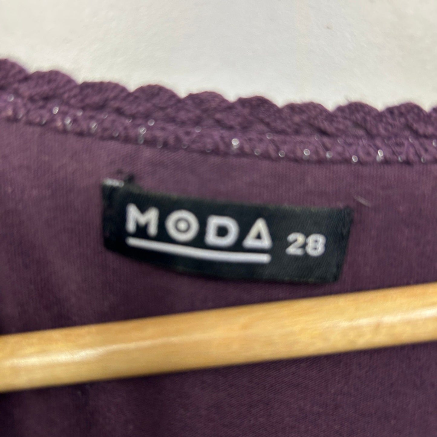 MODA T-Shirt Size 28 Plus Purple Short Sleeve Zebra
