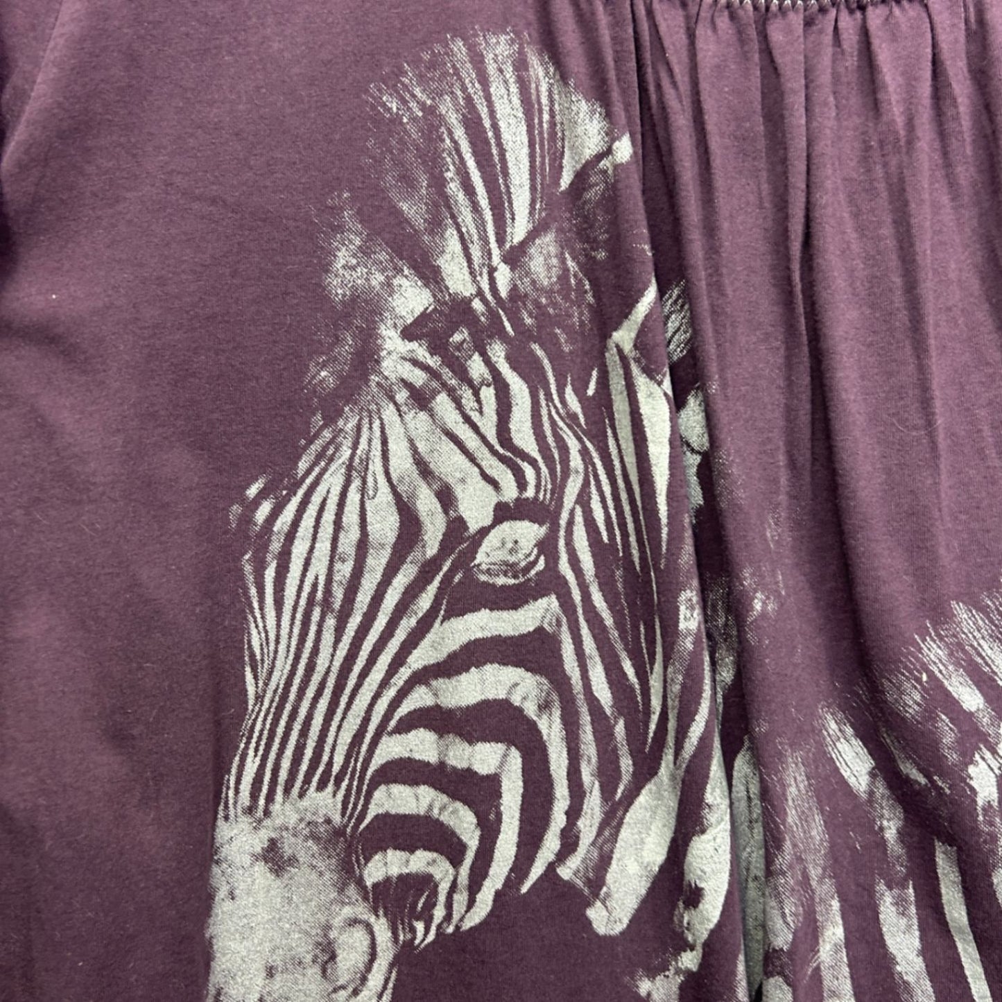 MODA T-Shirt Size 28 Plus Purple Short Sleeve Zebra