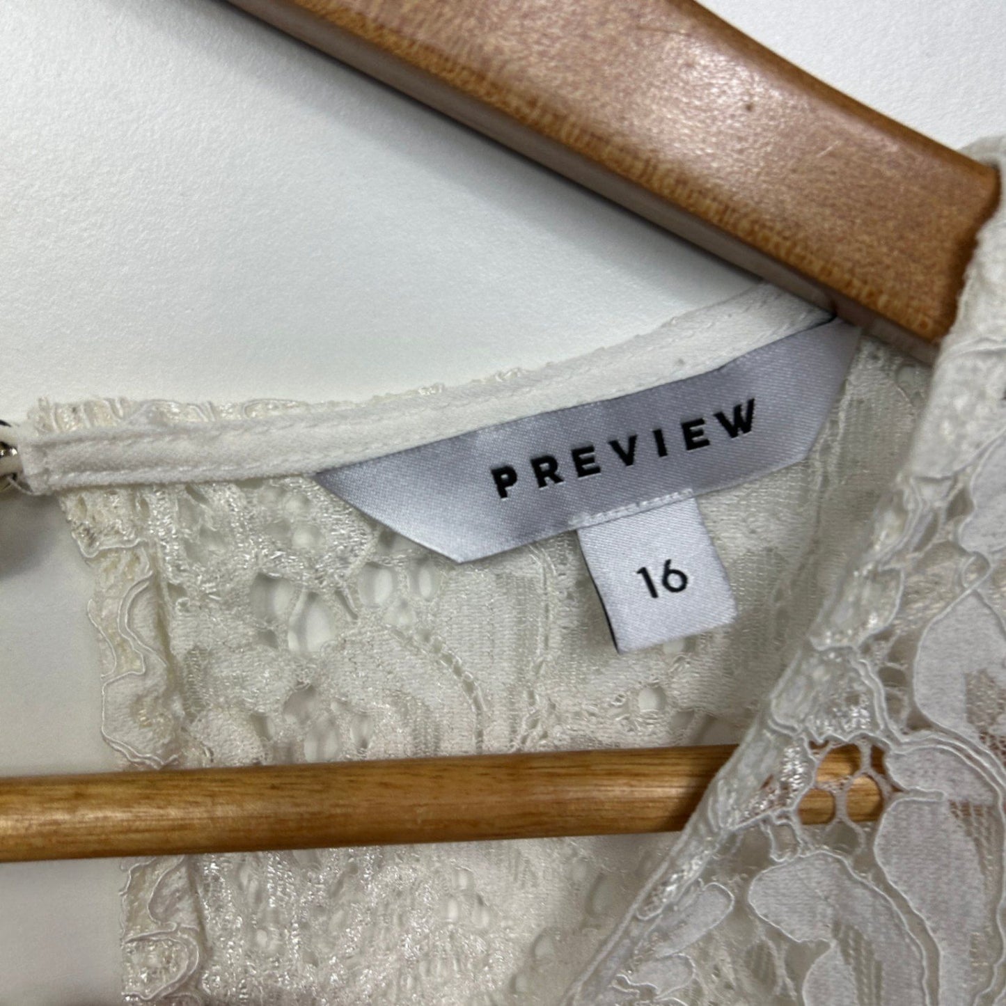 Preview Blouse Size 16 White Lace Cap Sleeve