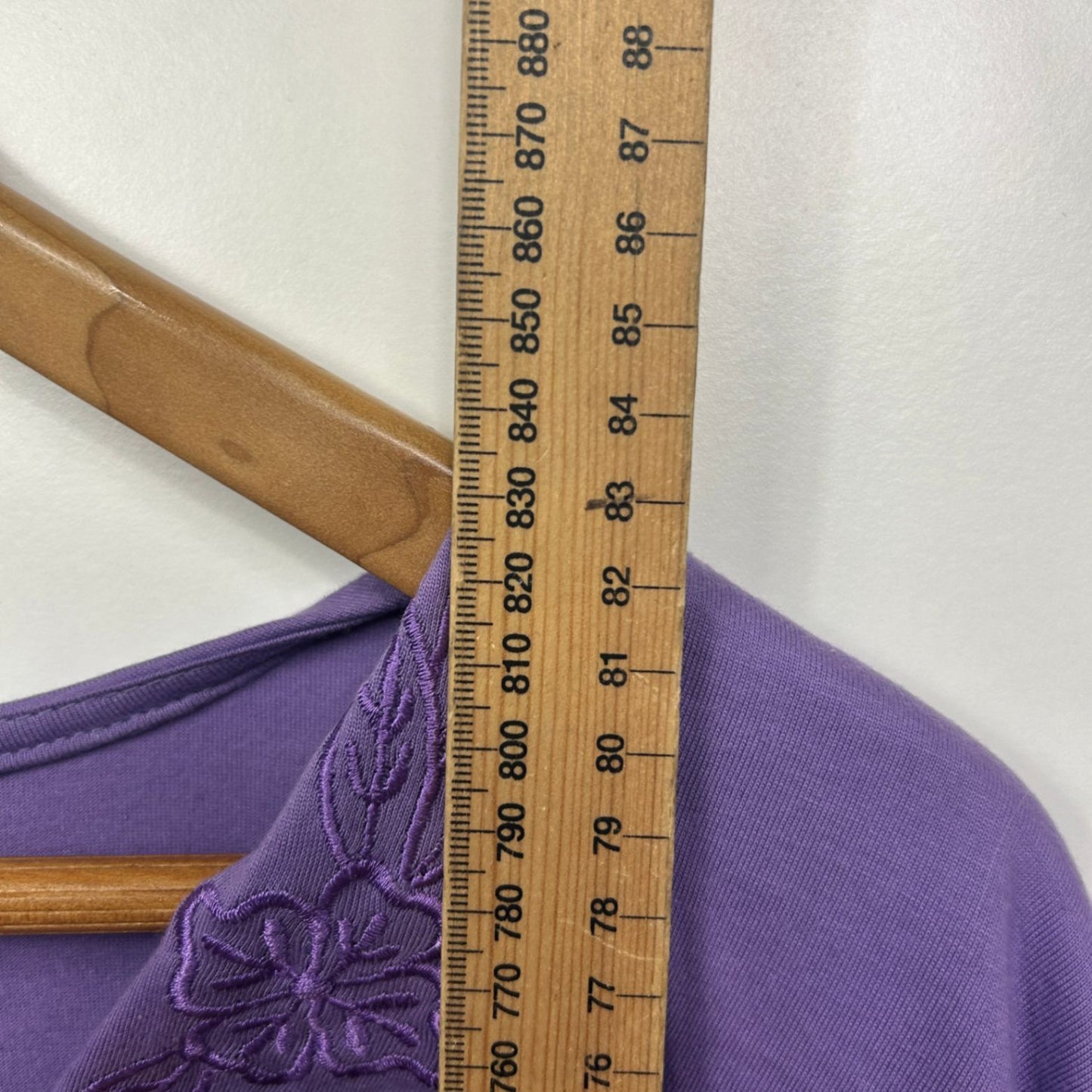 Hodgson Dale and Waters Purple Cotton 3/4 Sleeve Blouse Top Size 36 38