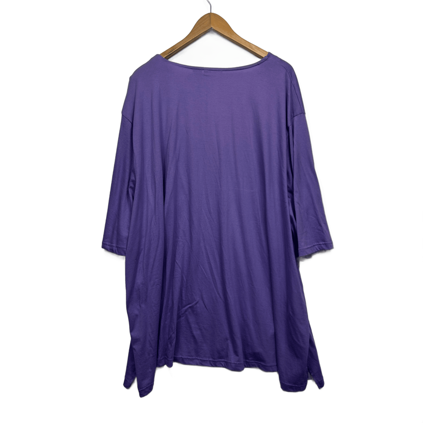 Hodgson Dale and Waters Purple Cotton 3/4 Sleeve Blouse Top Size 36 38