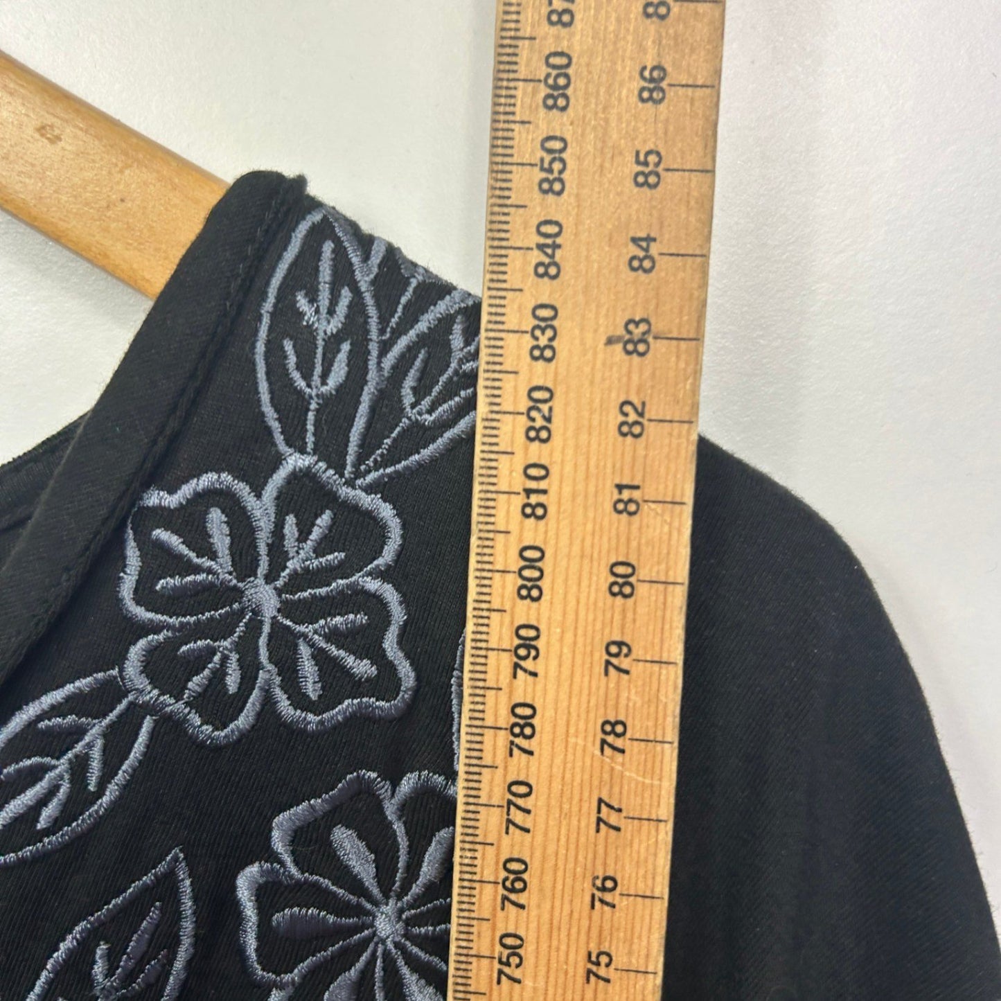 Hodgson Dale and Waters BlackCotton 3/4 Sleeve Blouse Top Size 36 38