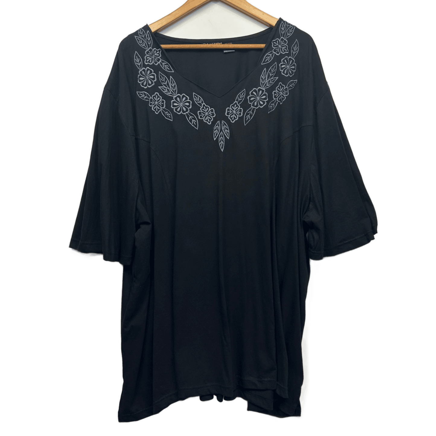 Hodgson Dale and Waters BlackCotton 3/4 Sleeve Blouse Top Size 36 38