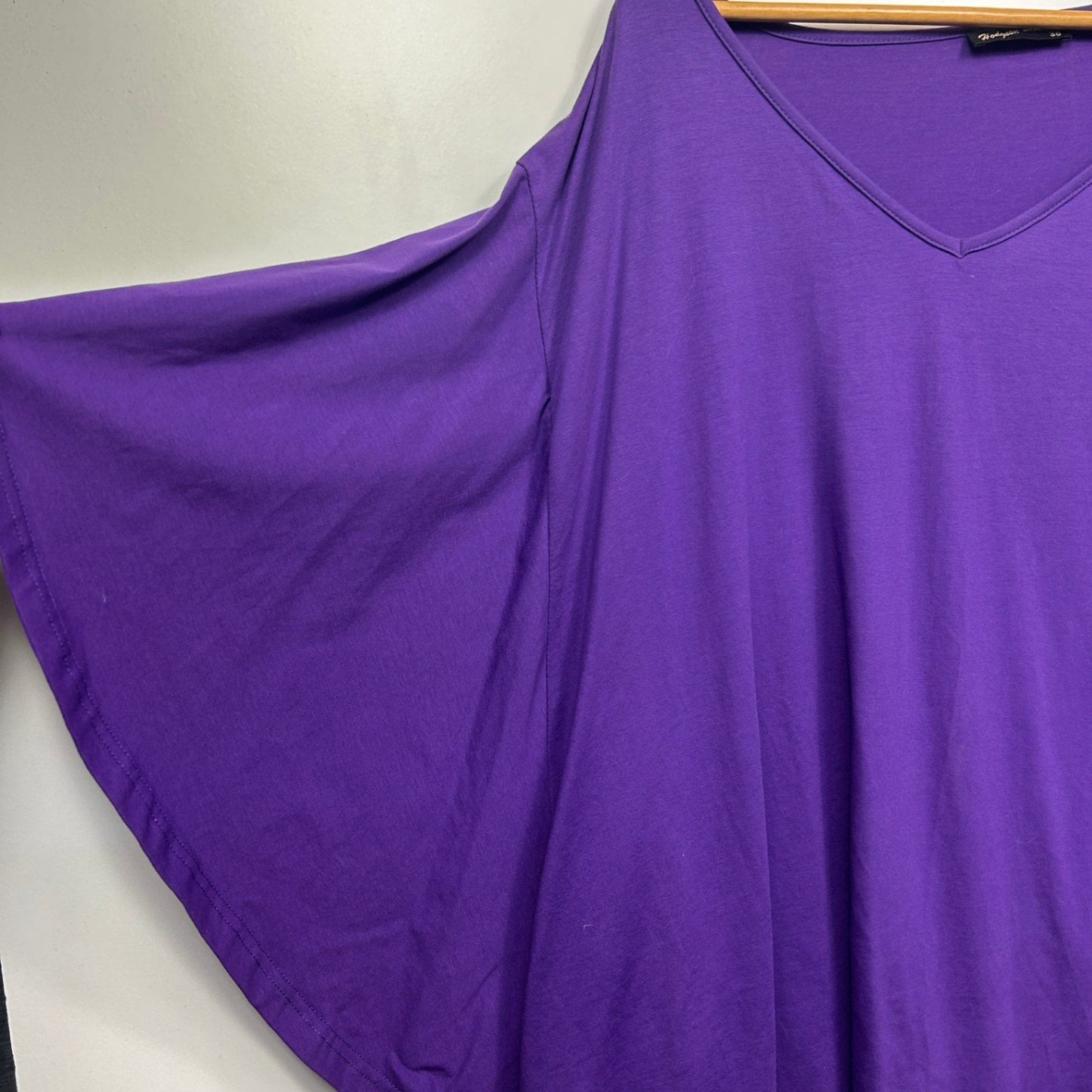 Hodgson Dale and Waters Purple Cotton Batwig Sleeve Blouse Top Size 36