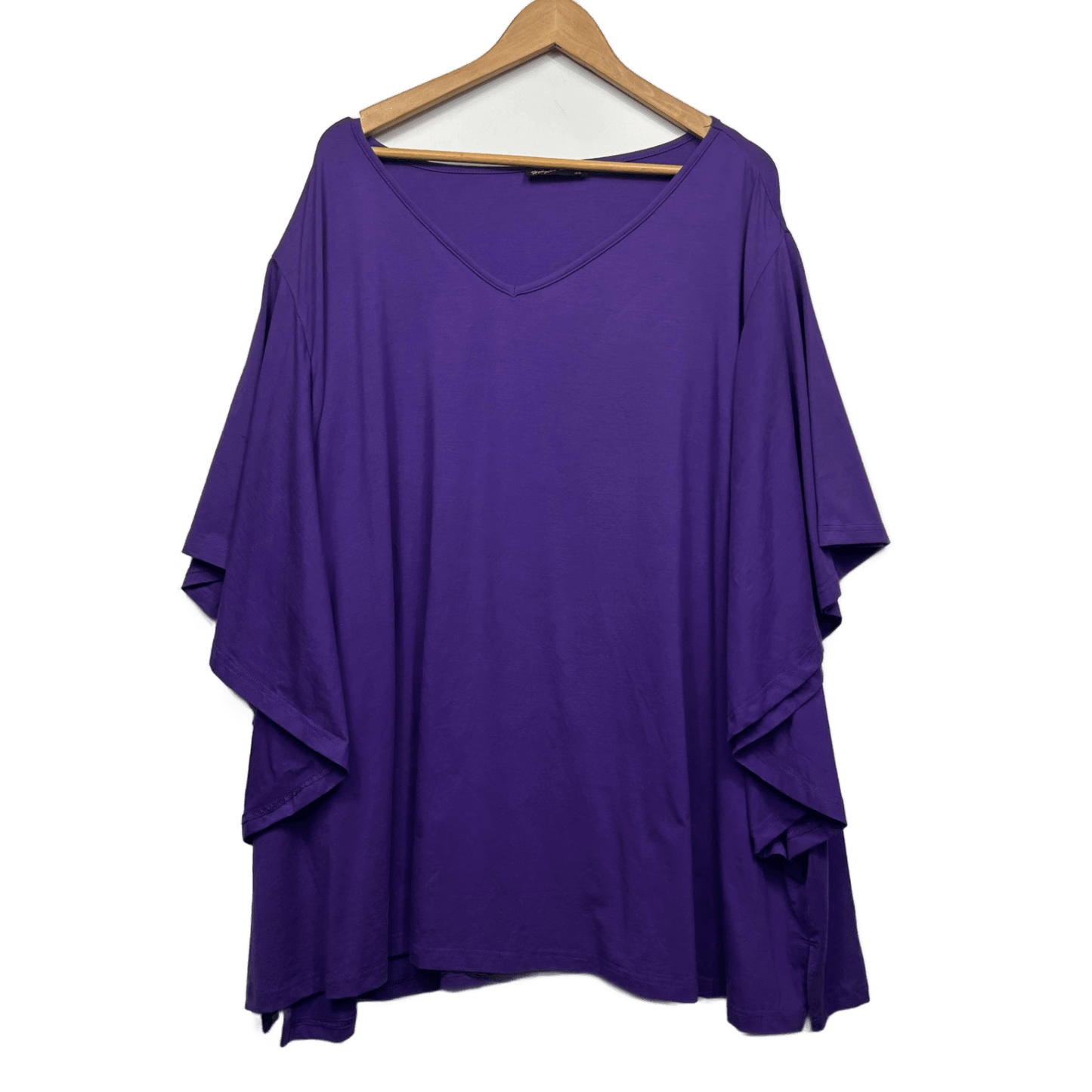 Hodgson Dale and Waters Purple Cotton Batwig Sleeve Blouse Top Size 36