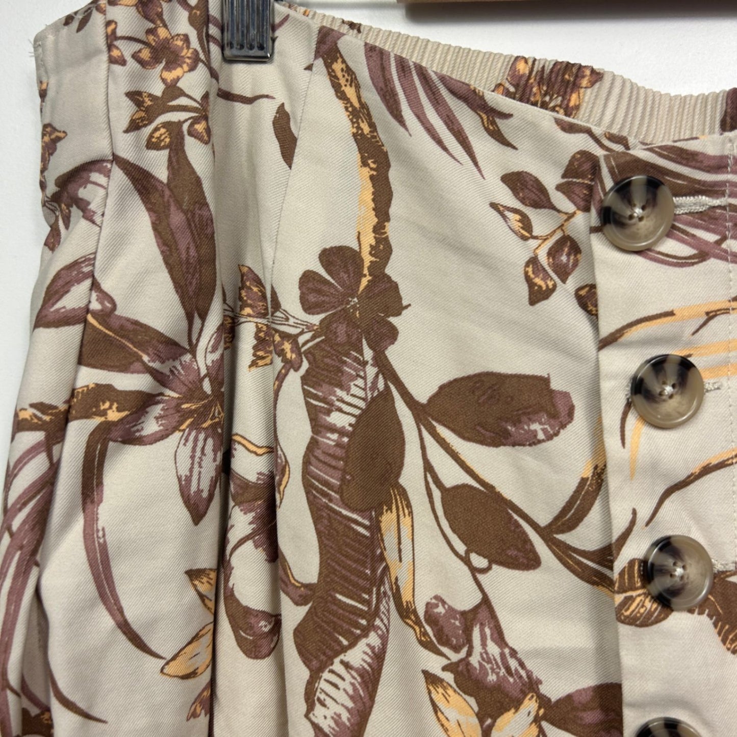 Anko Curve Wide Leg Floral Print Viscose Cropped Pants Size 26
