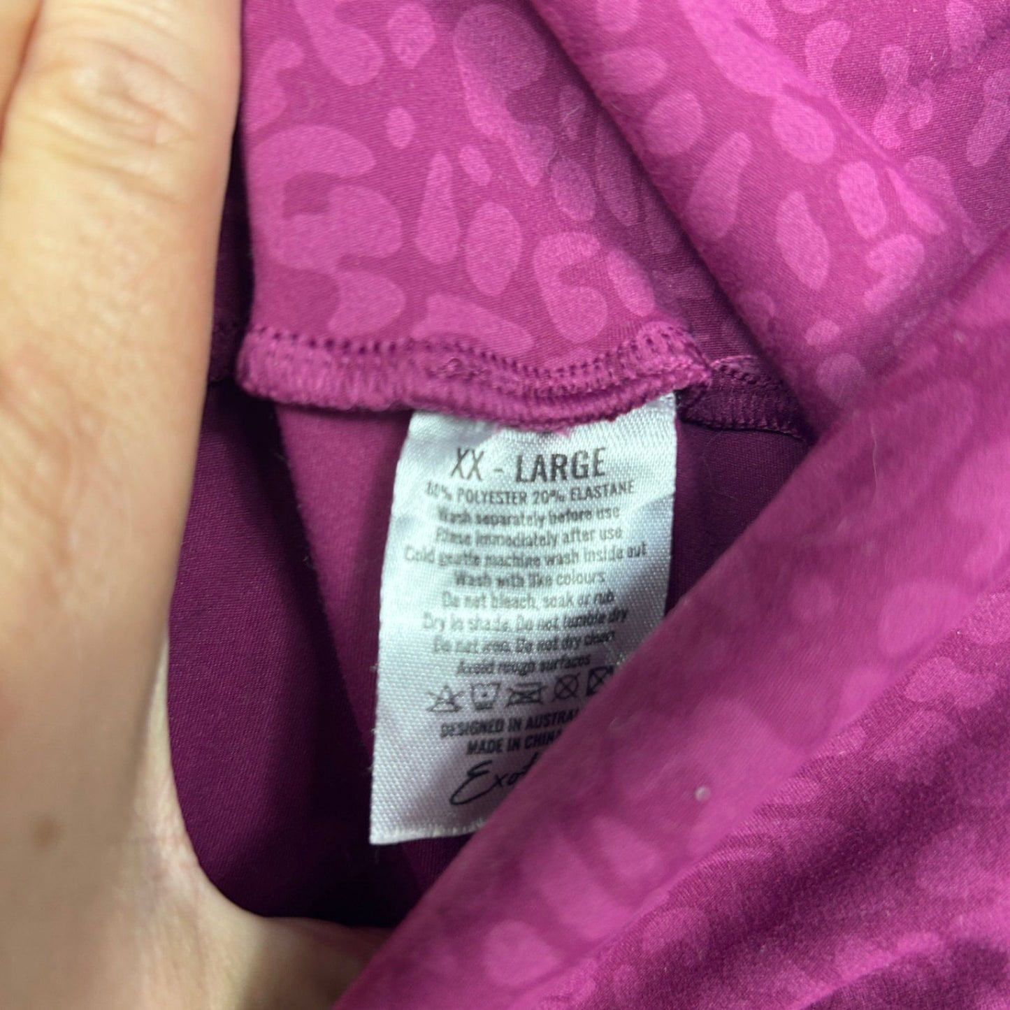 exoticathletica Leggings Size 2XL 18 20 Pink Pockets Soft Capri