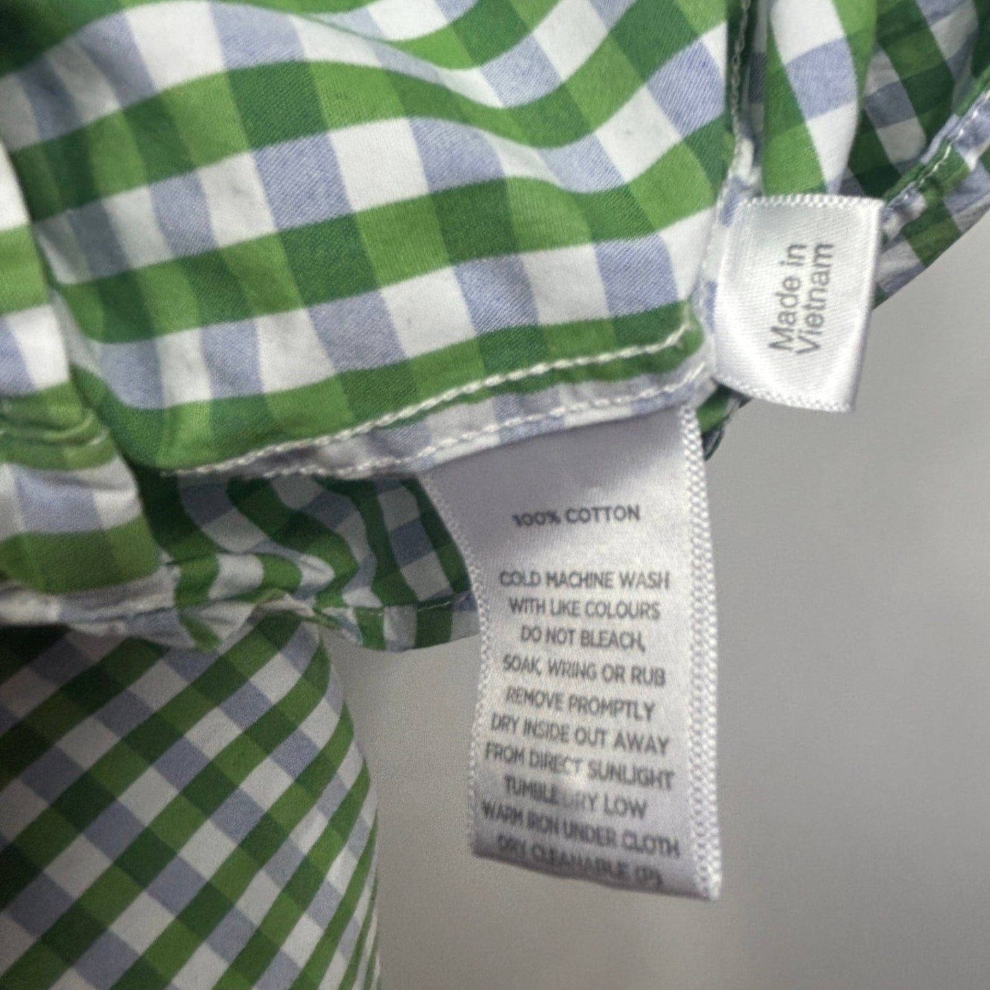 Sportscraft Shirts Men Green White Size 3XL Regular Fit Short Sleeve Gingham Check