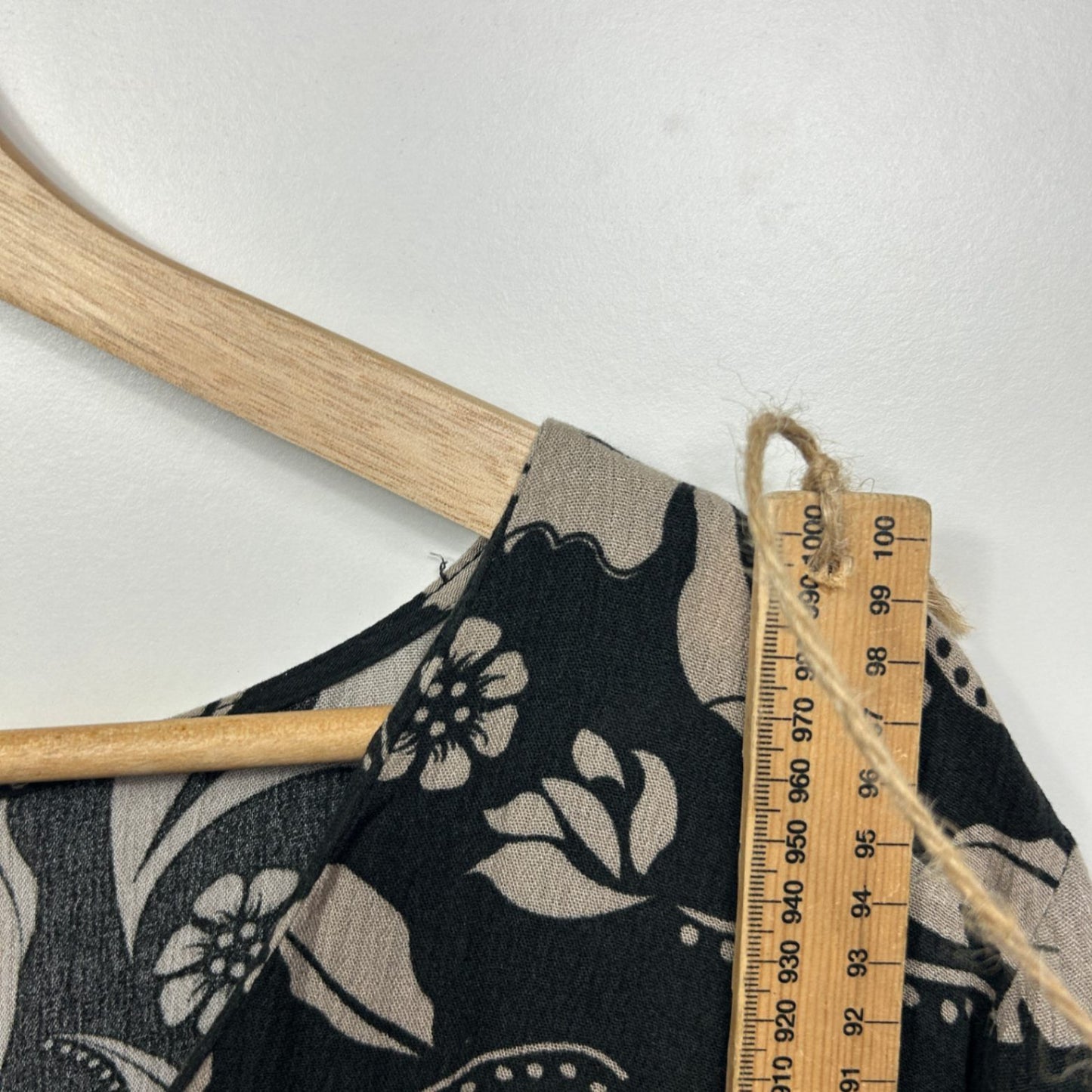 Rivers Shift Dress Size 18 Black Beige Floral Short Sleeve Pockets